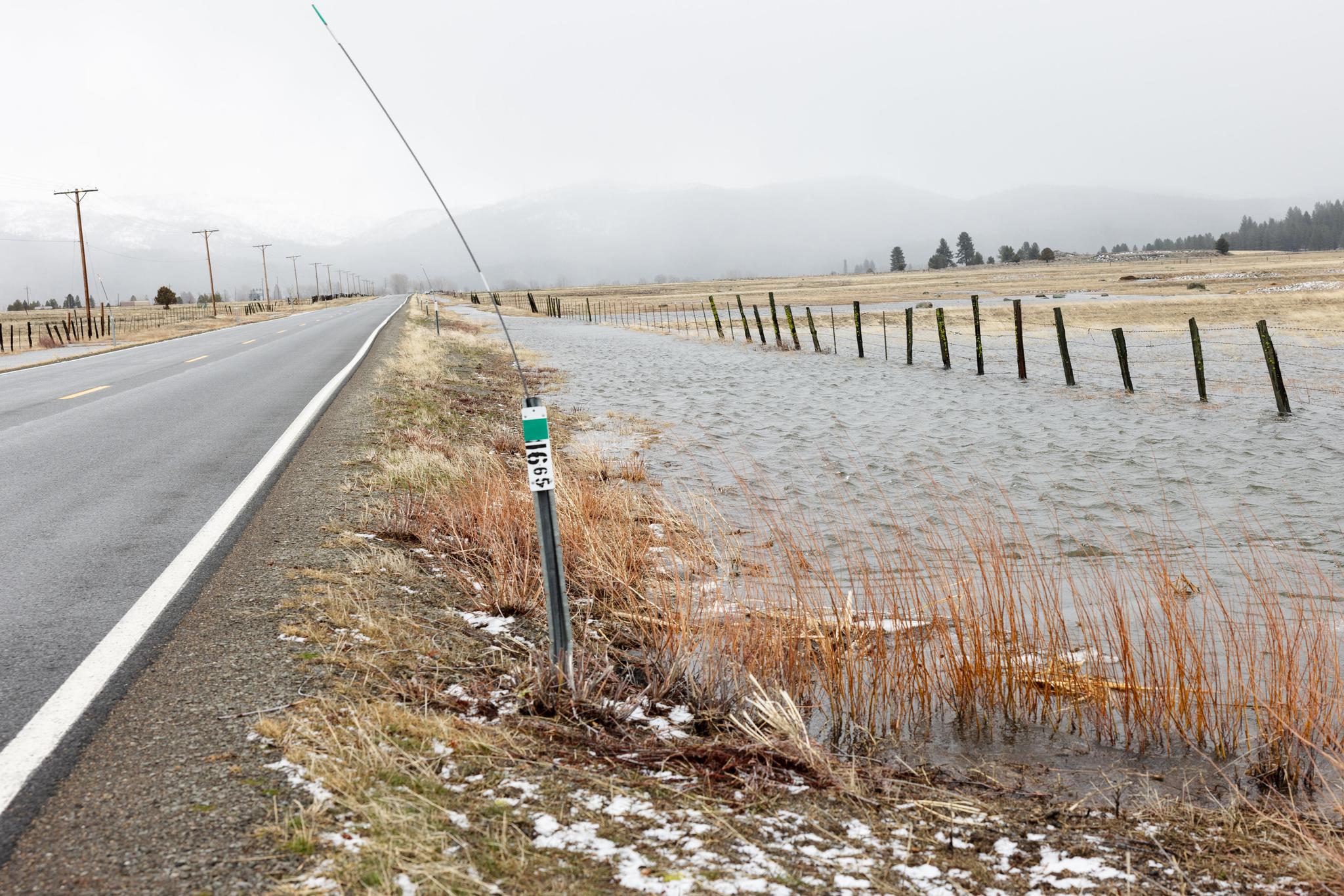 Flooding is common near Sierraville, where water nearly reached Highway 49 earlier this year.