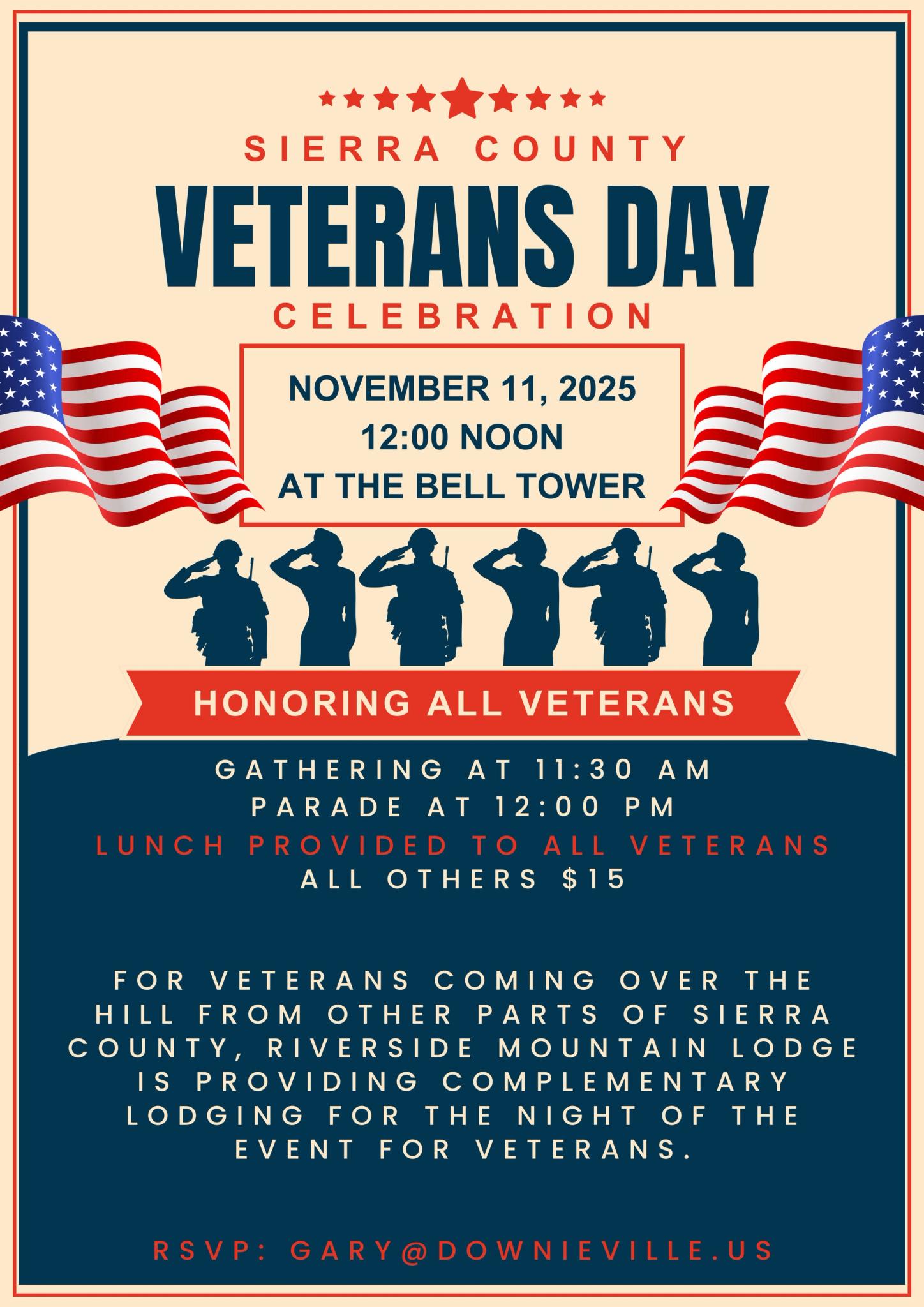 Poster for Downieville Veterans Day 2025.