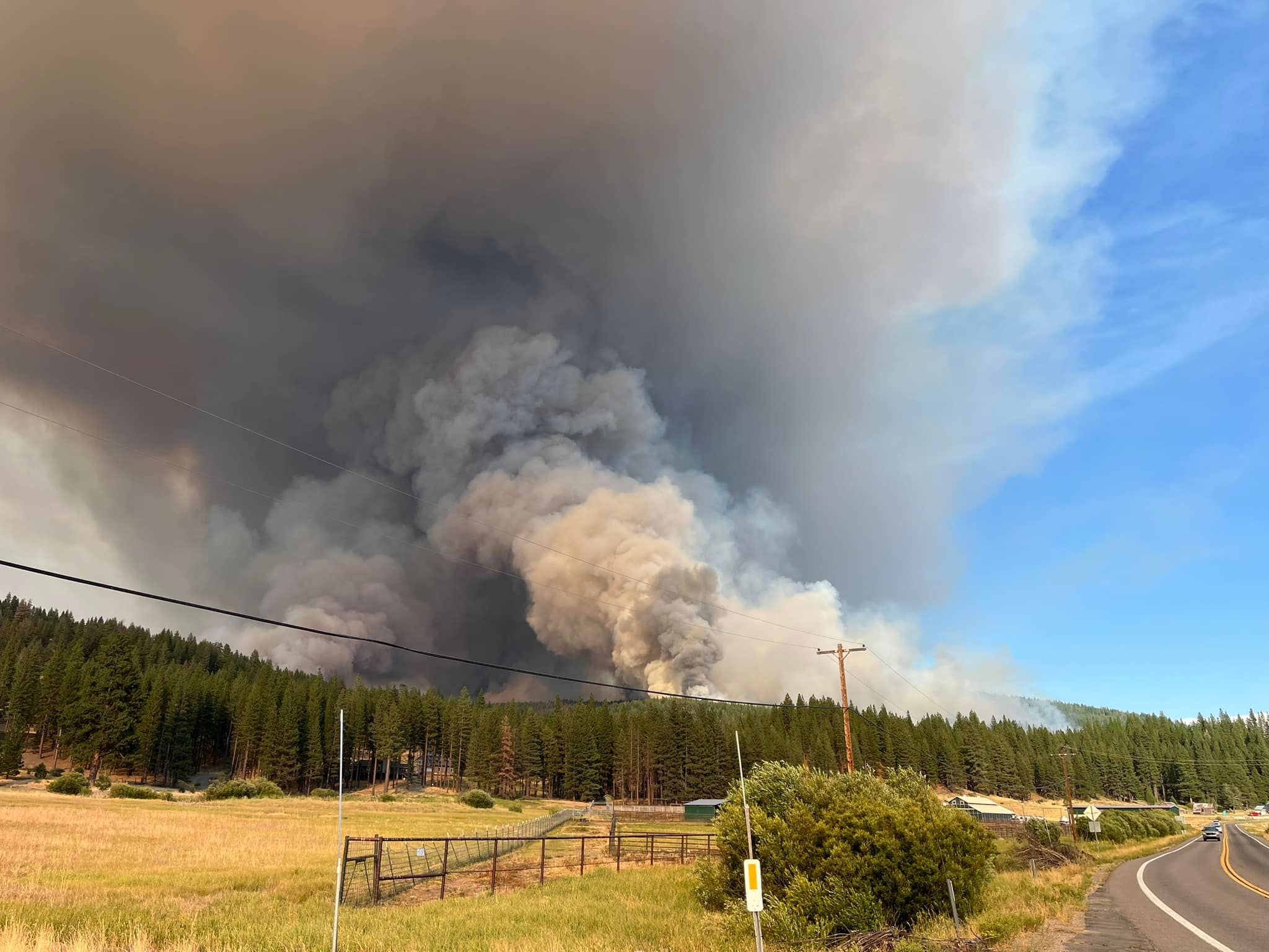 The Mill Fire on Monday afternoon