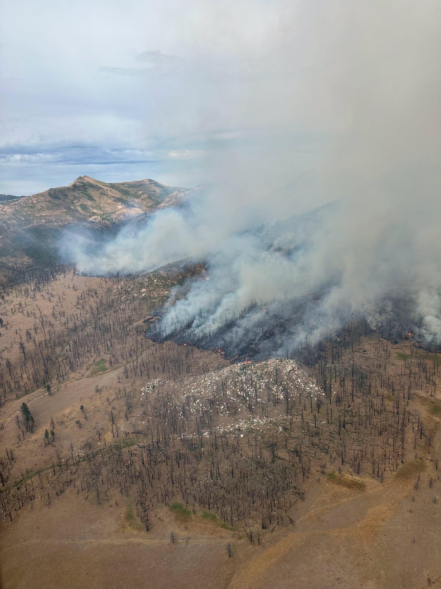 An aerial view of the Elephant Fire on Sunday, July 12. Credit: Tahoe National Forest.
