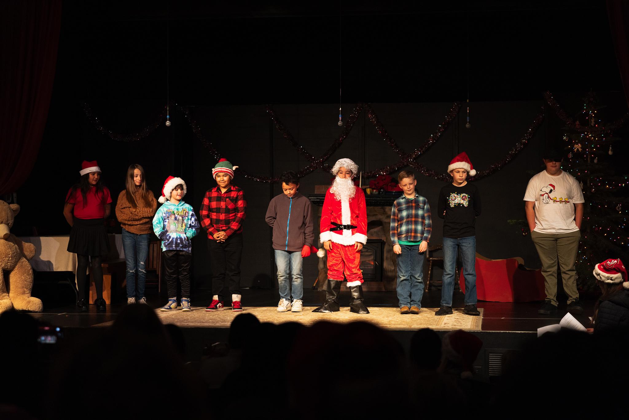 Ms. Bosworth’s class recites “Bob the Goofy Reindeer”