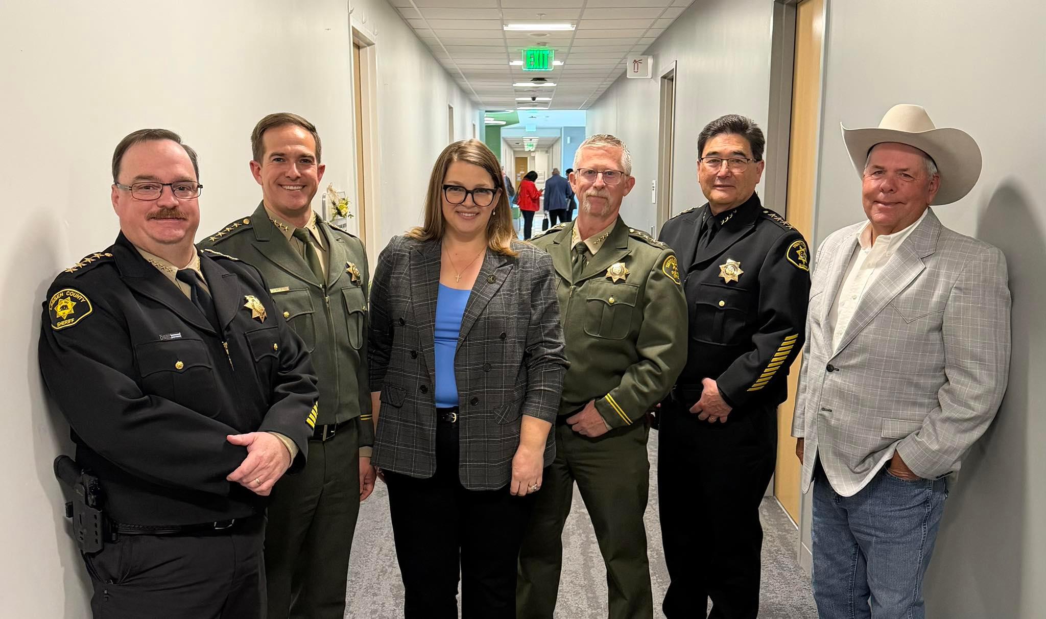 Assemblywoman Heather Hadwick with local leaders opposed to SB 1305, including Sierra County Sheriff Mike Fisher.