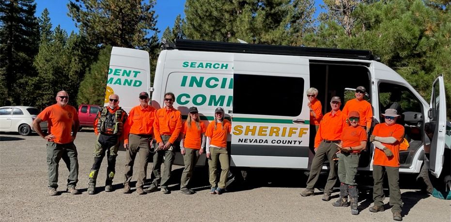 Nevada County Search and Rescue Incident Command at Stampede Reservoir.