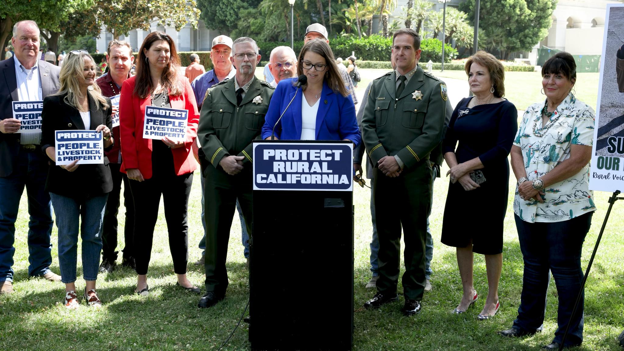 Hadwick hosted a press conference on July 1 featuring Sierra County Sheriff Mike Fisher and other community leaders. Credit: Heather Hadwick.