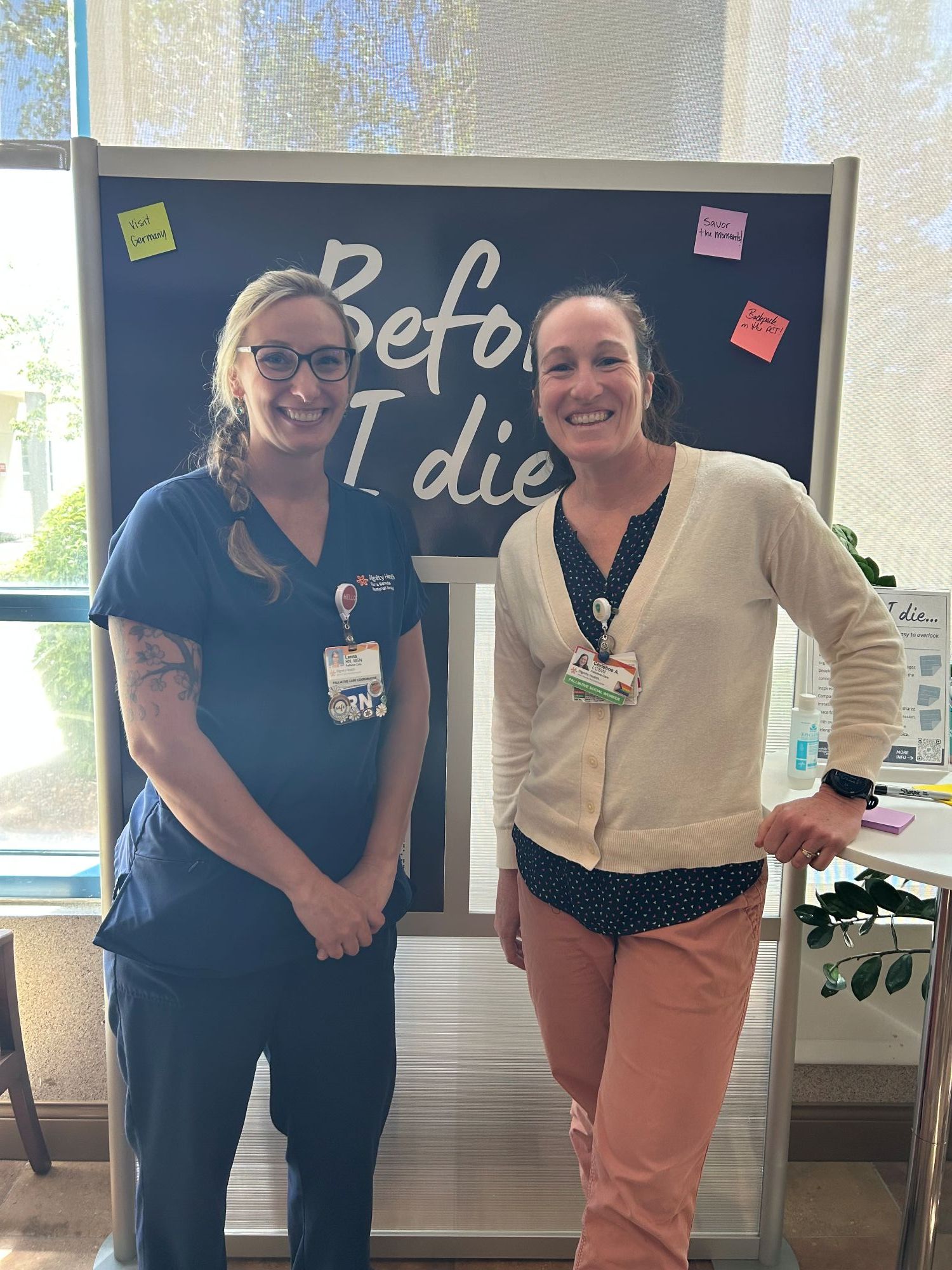 Social Worker Christine Arneson and Palliative Care RN Coordinator Lanna Lewis of Sierra Nevada Memorial Hospital. Photo: Foothills Compassionate Care.