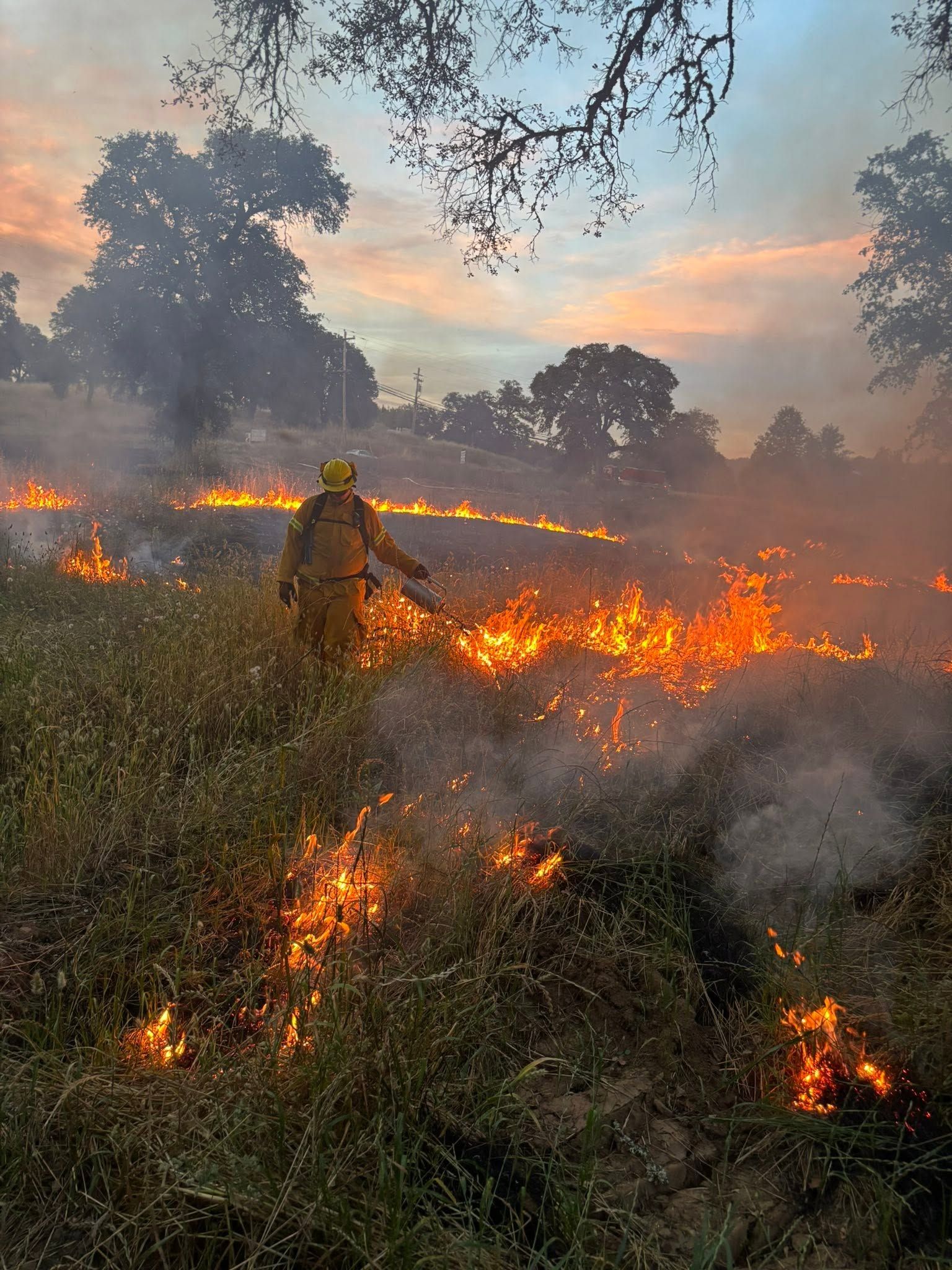 Live fire set during the training exercise. Credit: Dobbins - Oregon House Fire Department / Facebook.