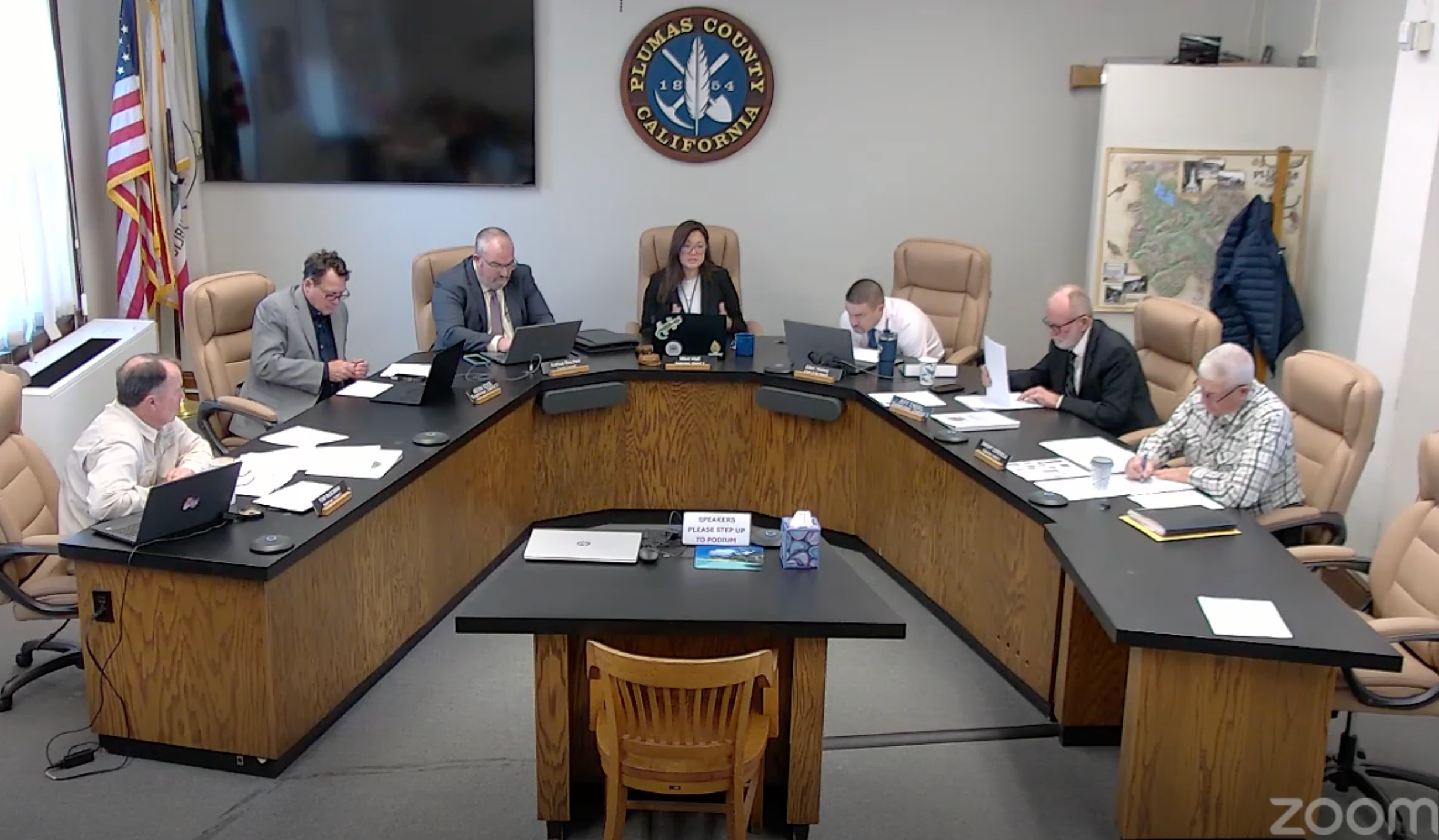 Board Chair Hall addresses public comment subject matter on Tuesday.