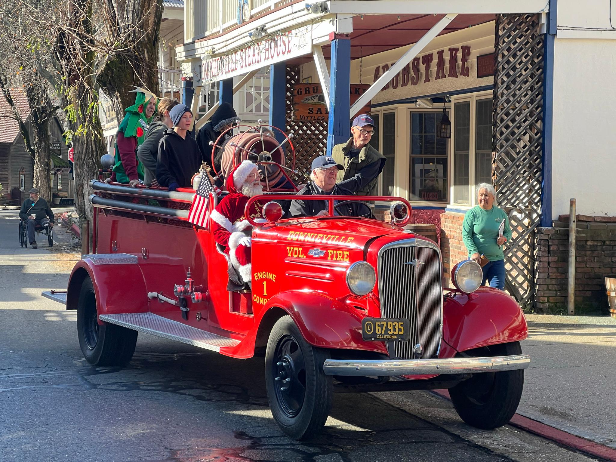 Santa rides the fire truck during 2023’s Holiday on Main event.