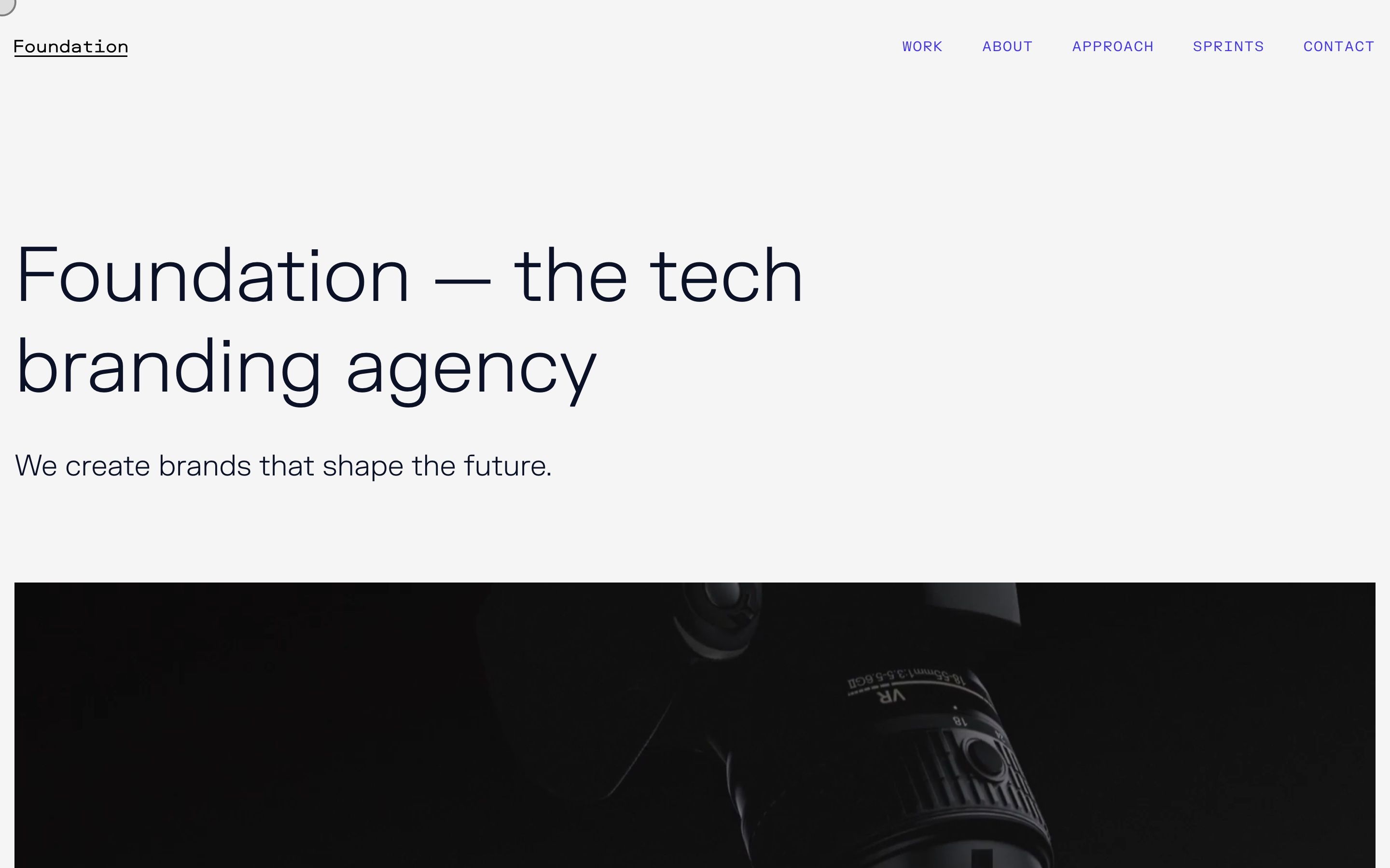 Foundation homepage hero (studiofoundation.com), captured October 22, 2026