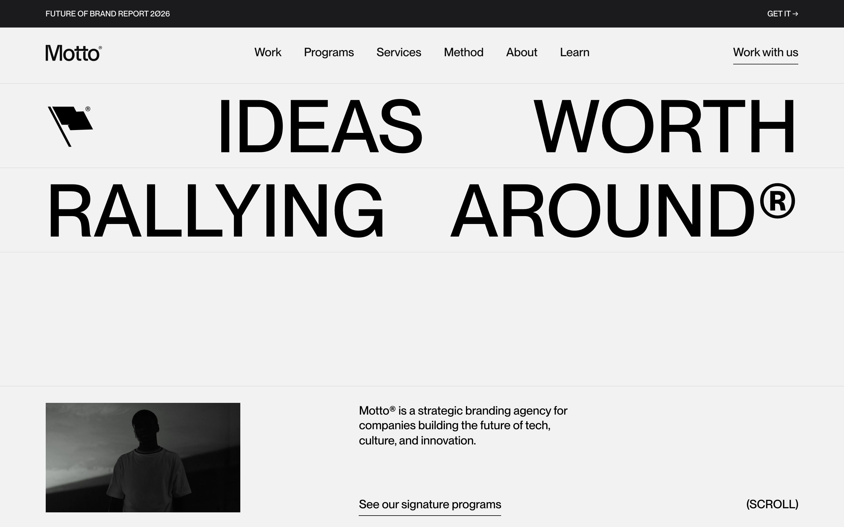 Motto homepage hero (wearemotto.com), captured September 25, 2026