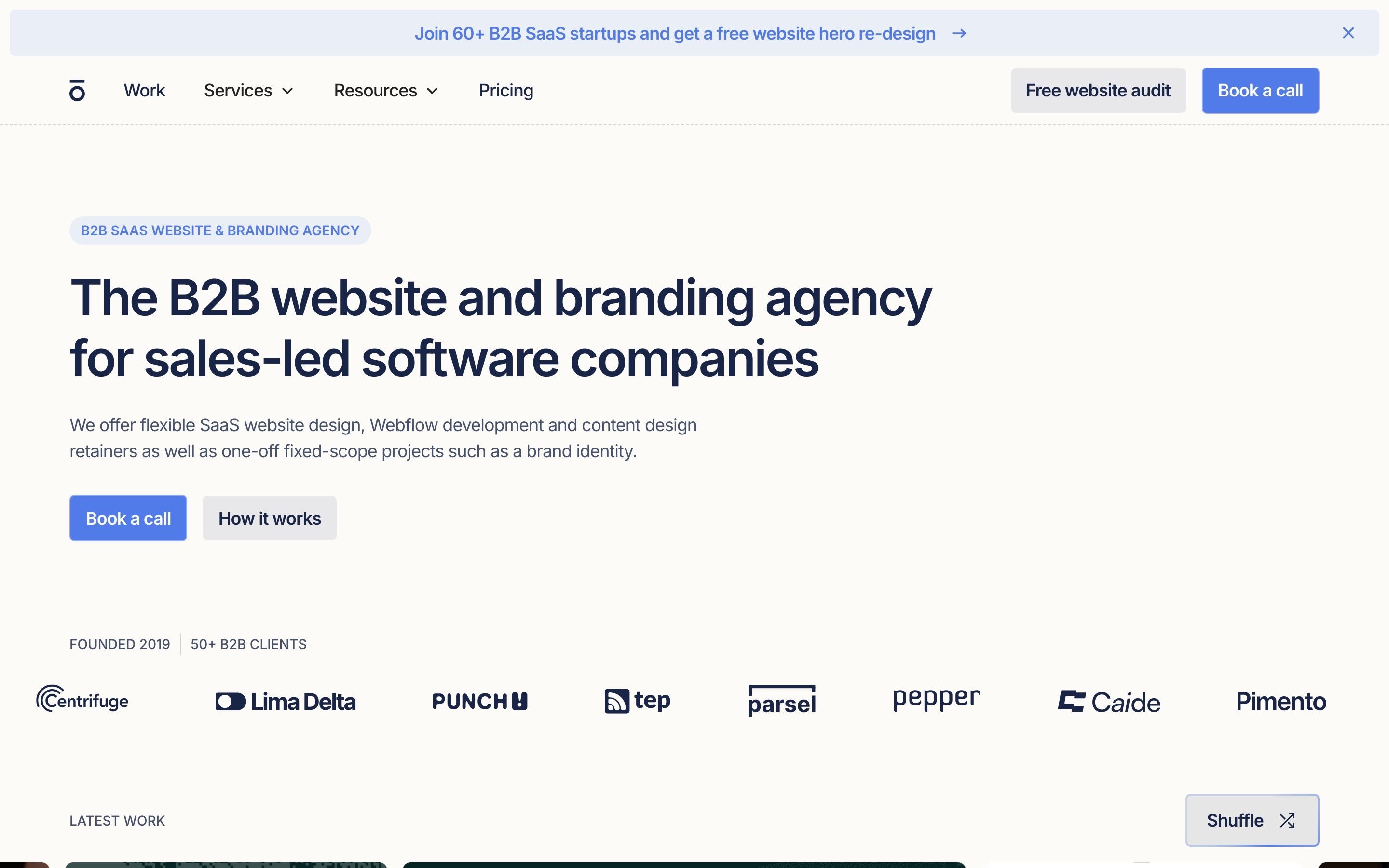 Overpass Studio homepage hero (overpass.studio), captured September 25, 2026