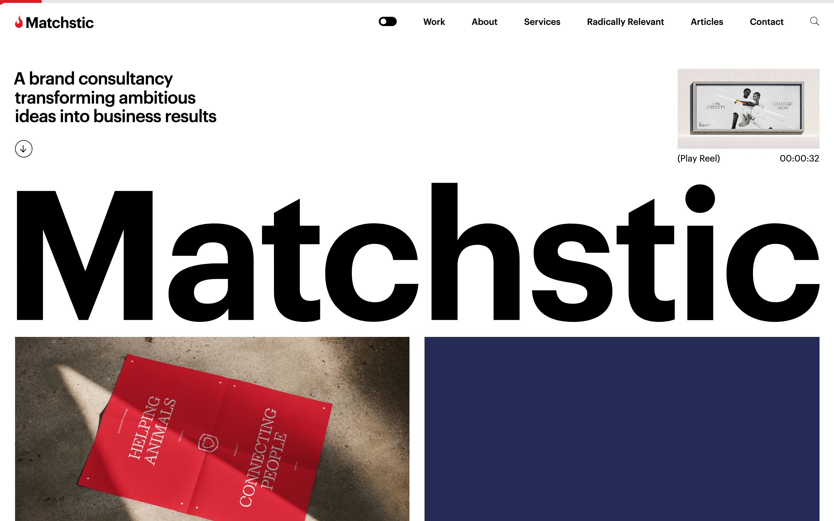 Matchstic homepage hero (matchstic.com), captured September 25, 2026