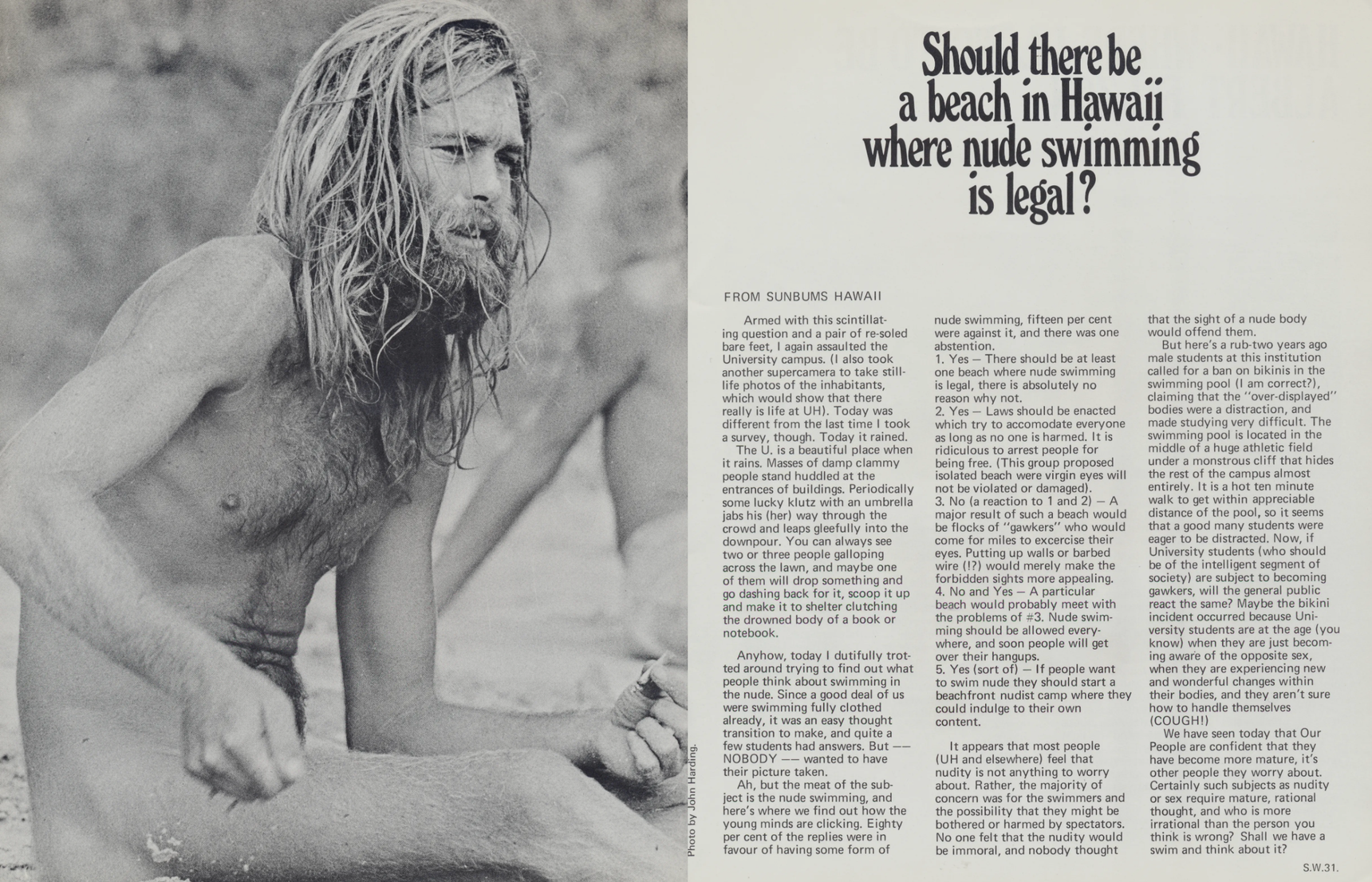 Should there be a Beach in Hawaiia where Nude Swimming is Legal? fornt cover