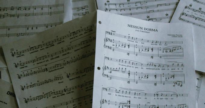 Piano music sheets for practice session