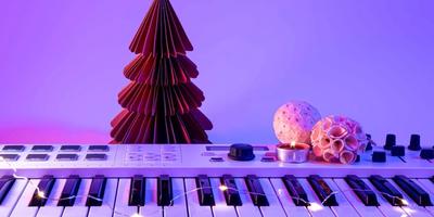 The midi piano with Christmas decor