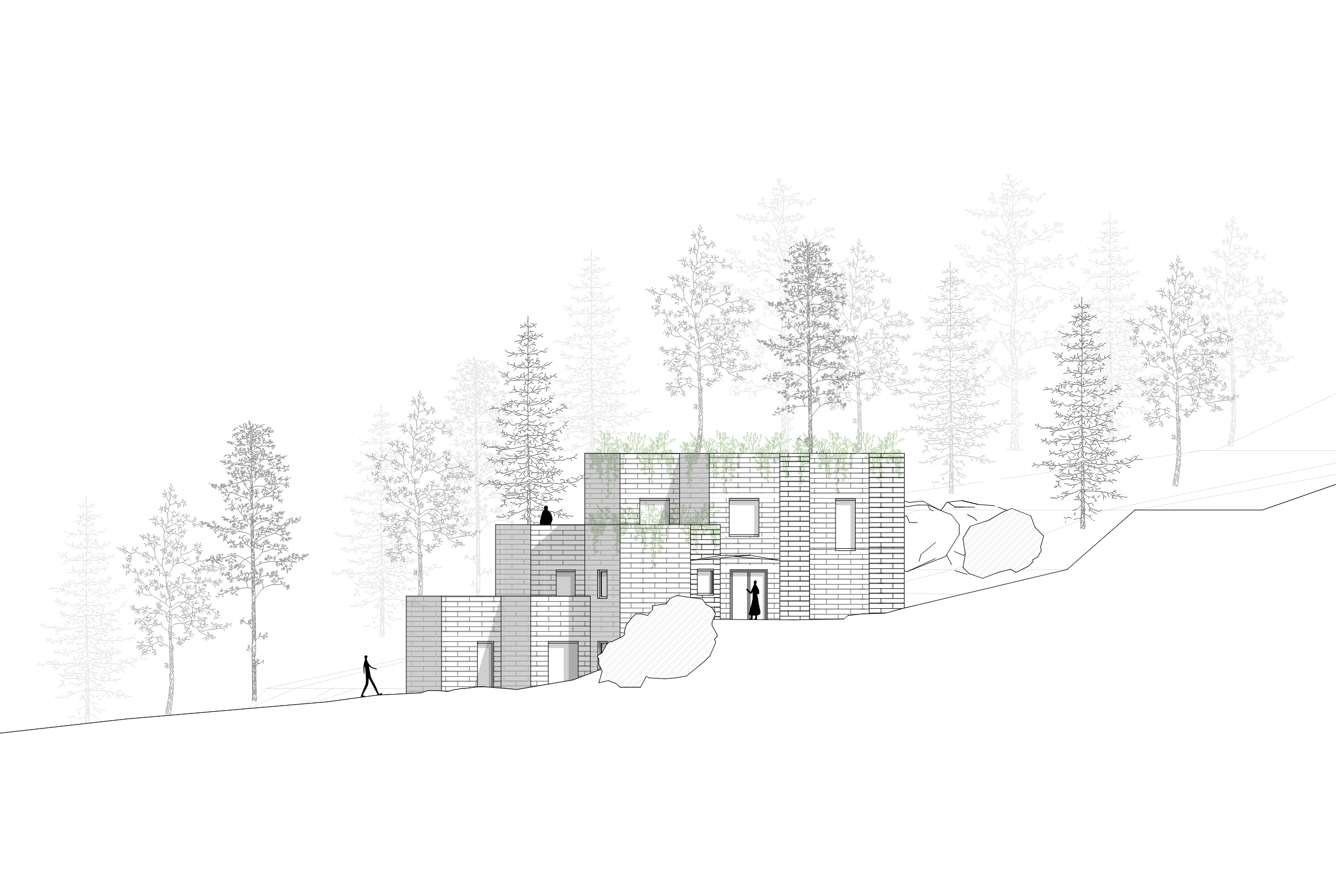 West elevation, 1:100 for Felseck.