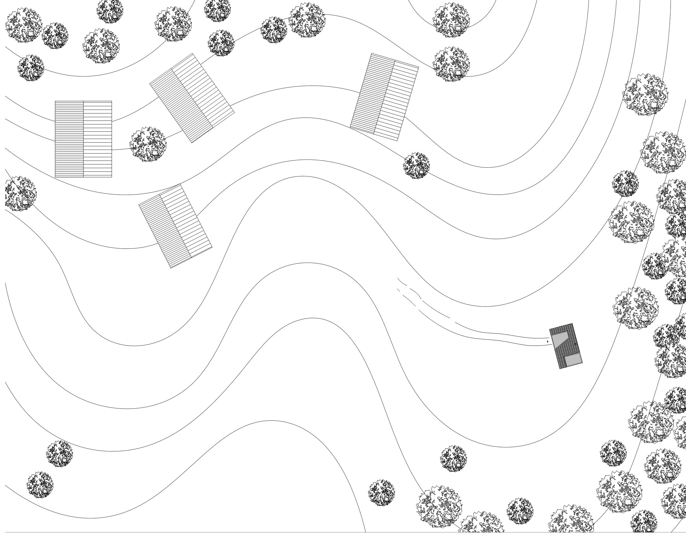 Site plan and top view for A Writer's Retreat.