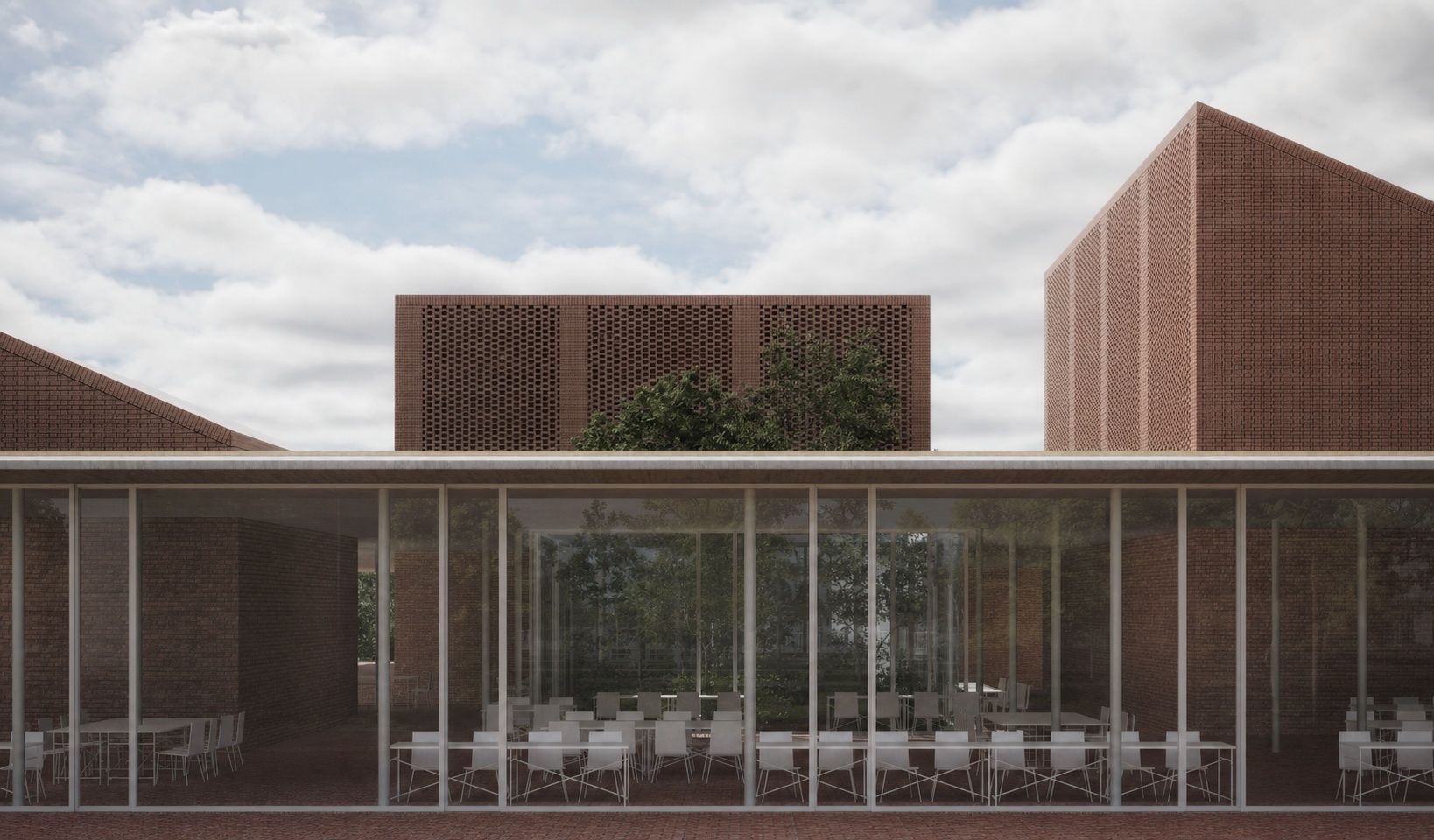 Exterior facade perspective for Study Space.