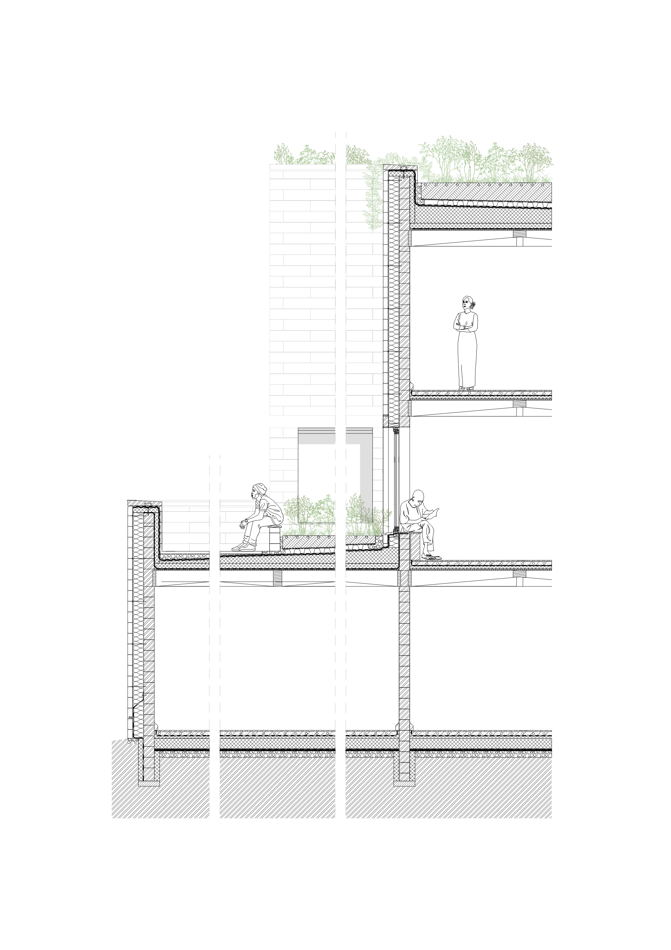 Facade section, 1:20 for Felseck.
