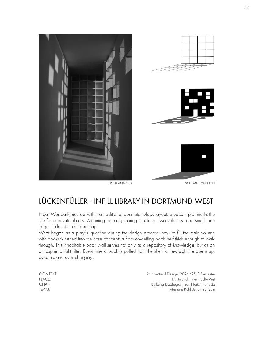 City Library light-filter concept with plans and sections