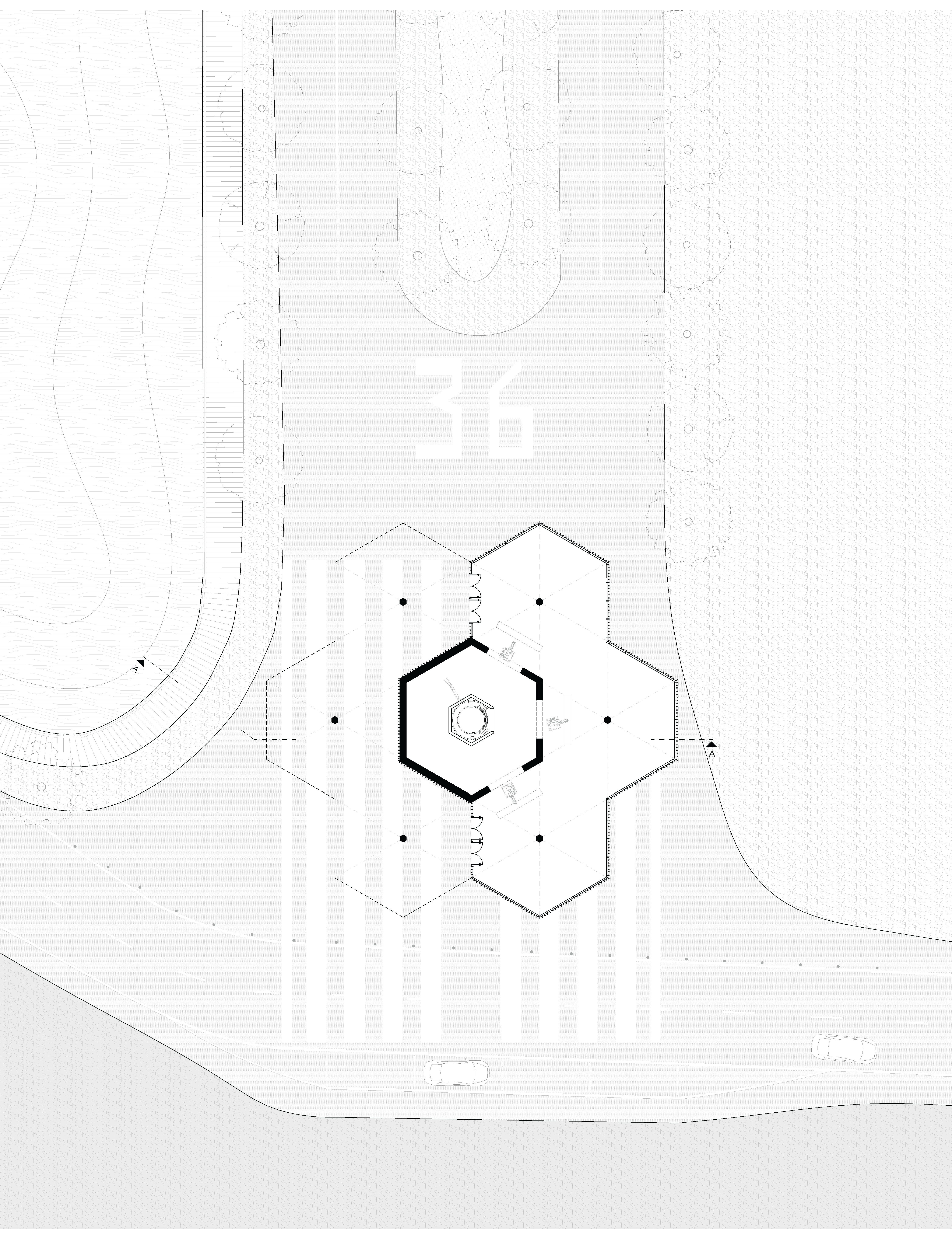 Vertiport ground-floor plan, 1:200 for Bresso Airport.