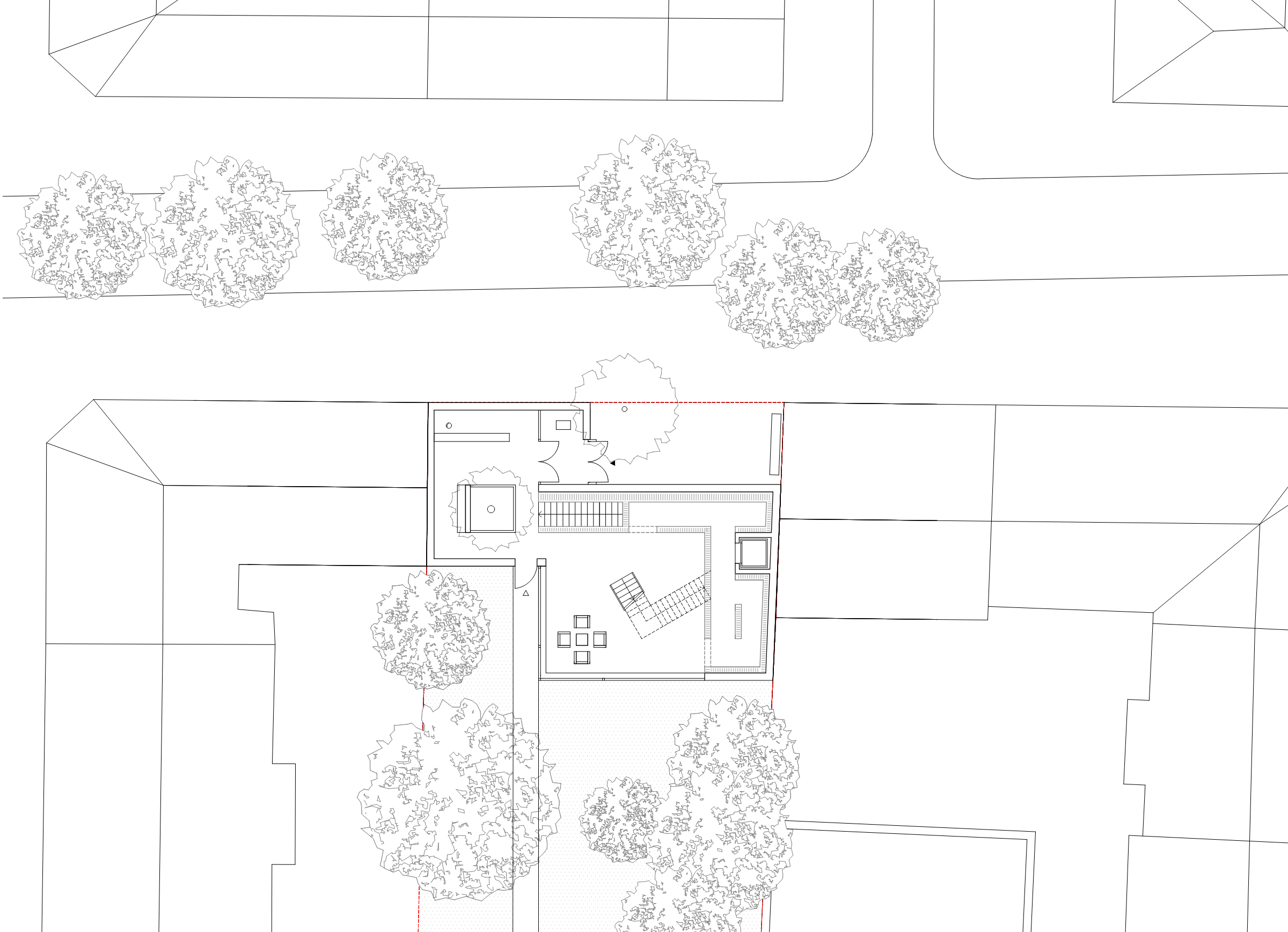 Ground floor plan, 1:100 for City Library.