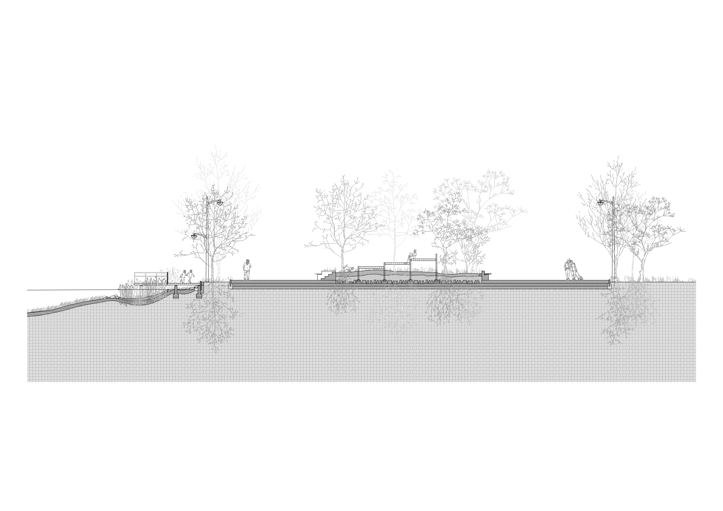 Runway landscape section - leisure, 1:50 for Bresso Airport.