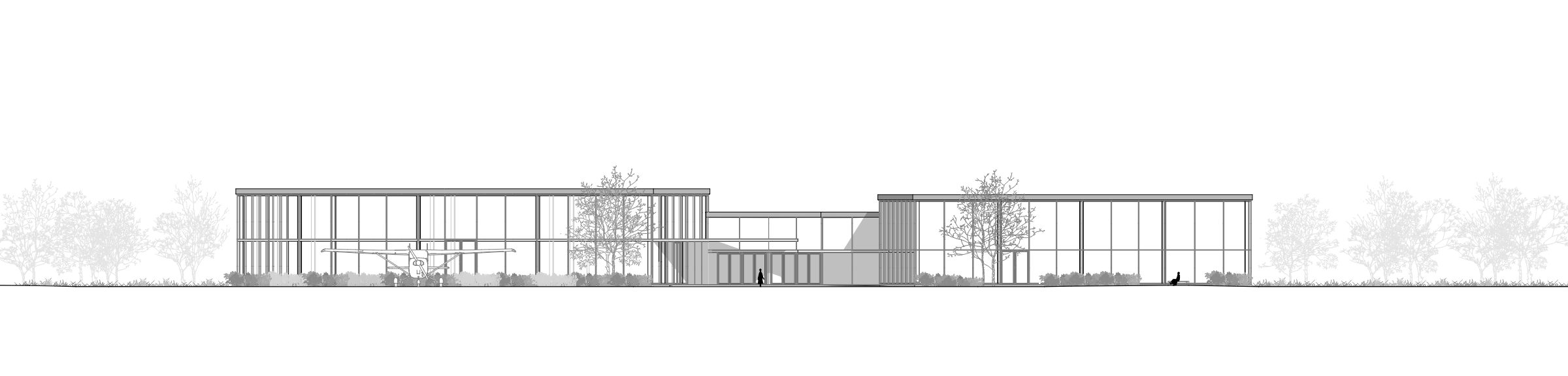 Research centre south elevation, 1:200 for Bresso Airport.