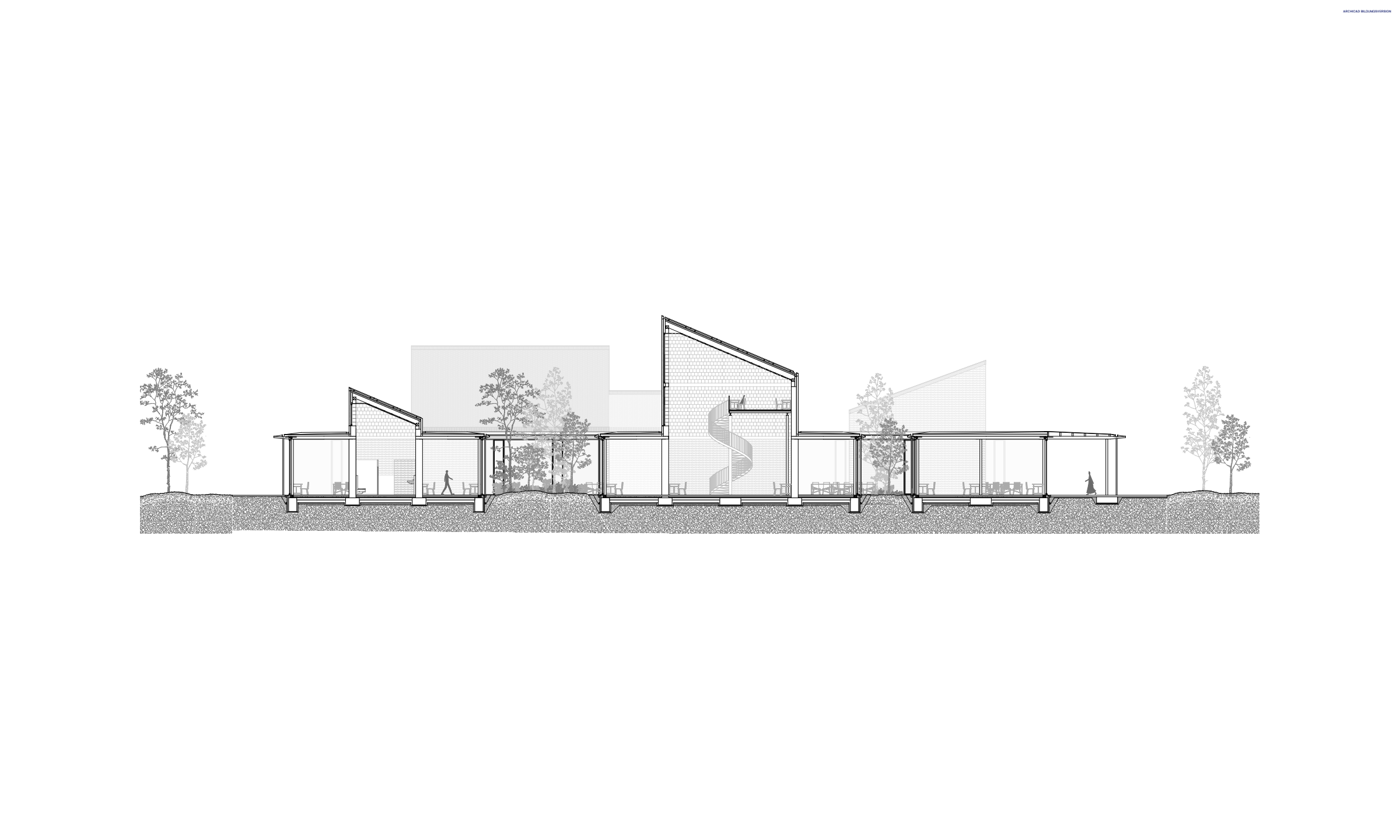Section B to B, 1:50 for Study Space.