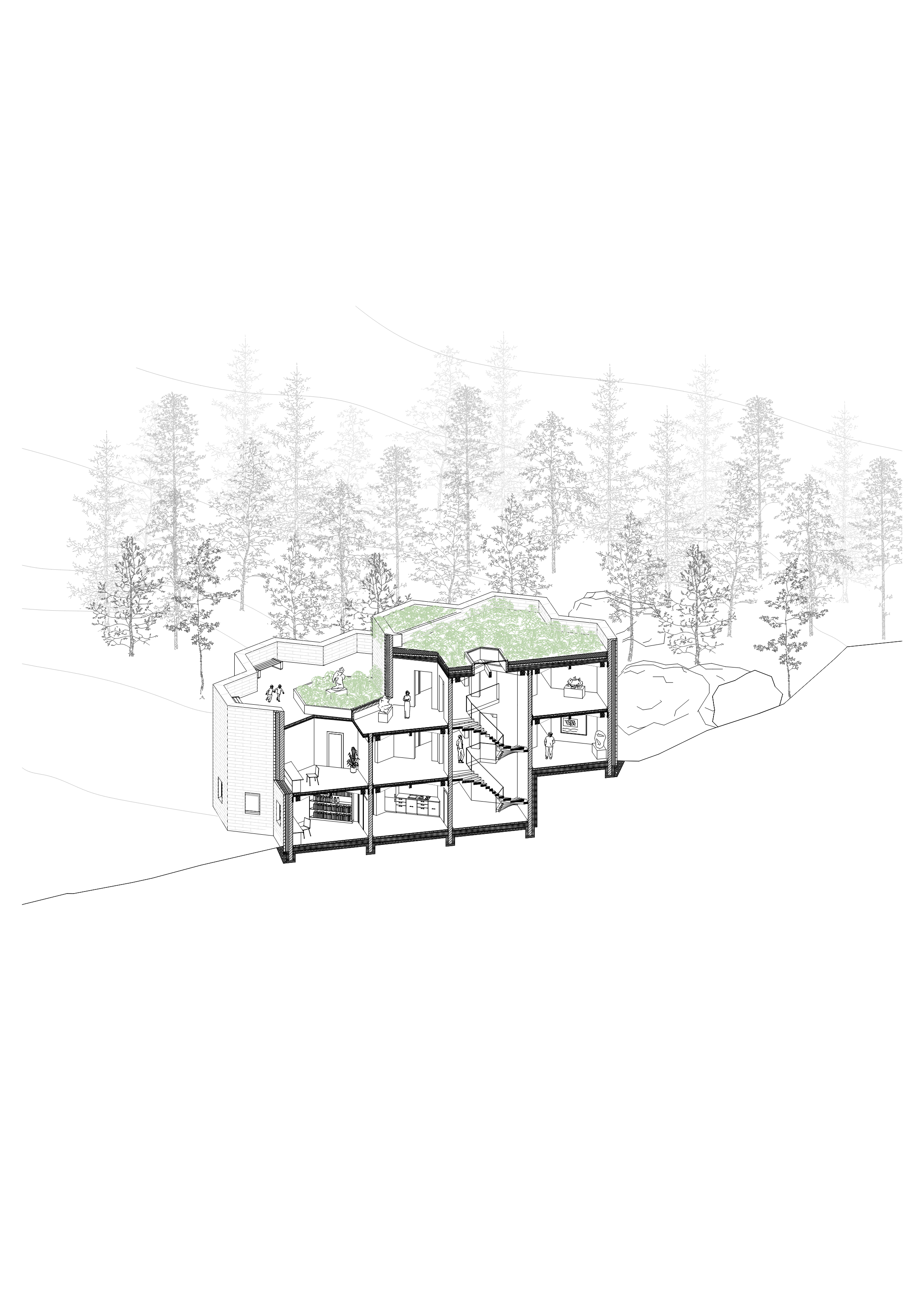Isometric building section for Felseck.