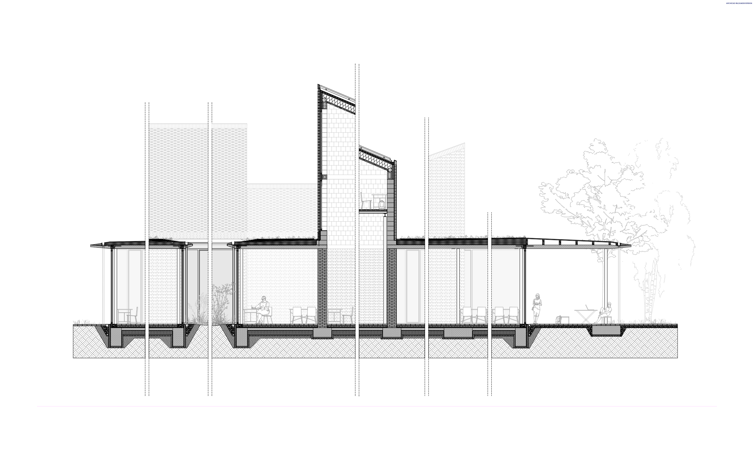 Construction detail section, 1:20 for Study Space.