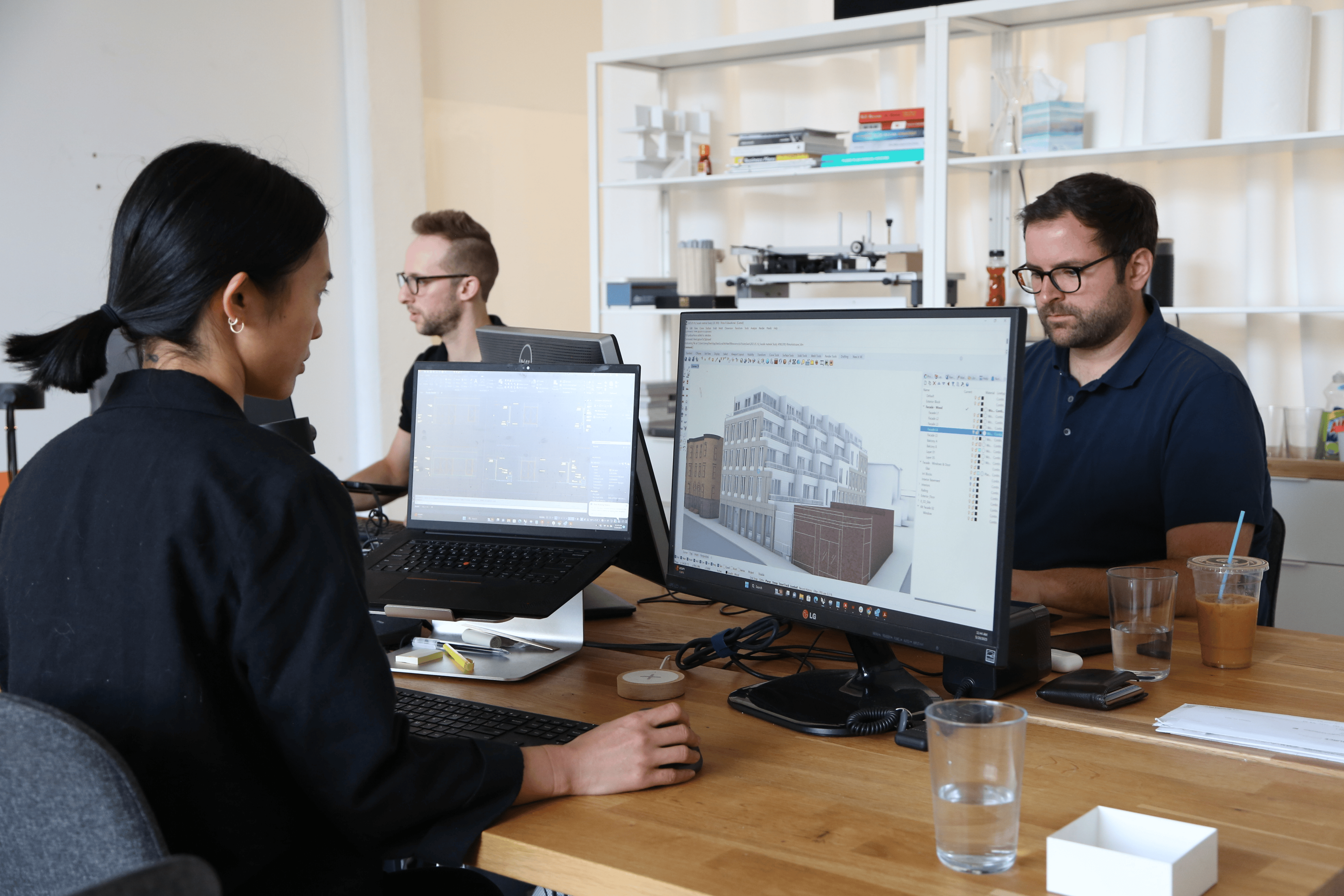 PRIMARY PARTNERS JENNY SHEN, WYATT KOMARIN, AND STEVEN MEYER IN THEIR BROOKLYN, NY OFFICE