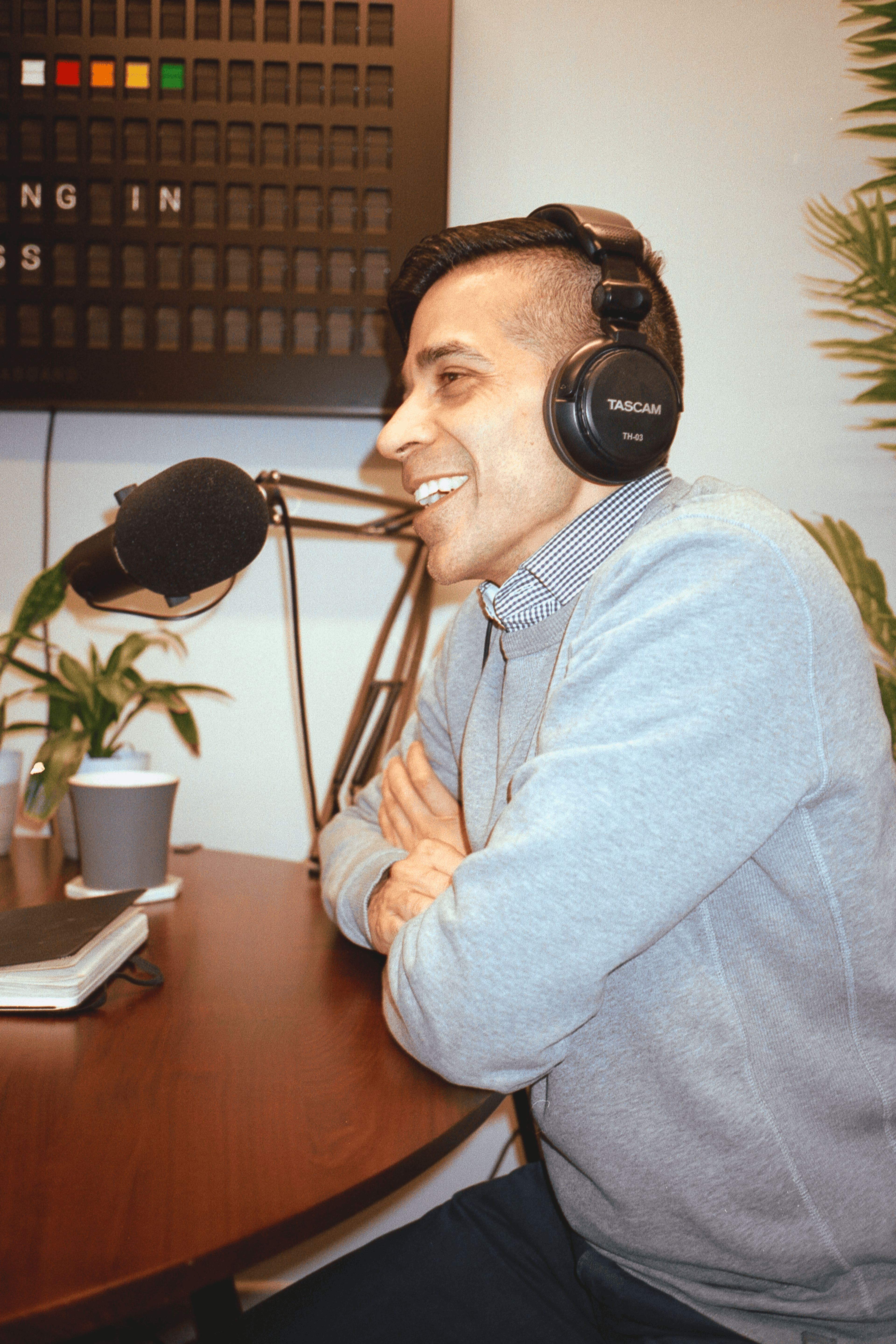 ATIF QADIR RECORDING HIS PODCAST “AMERICAN BUILDING”