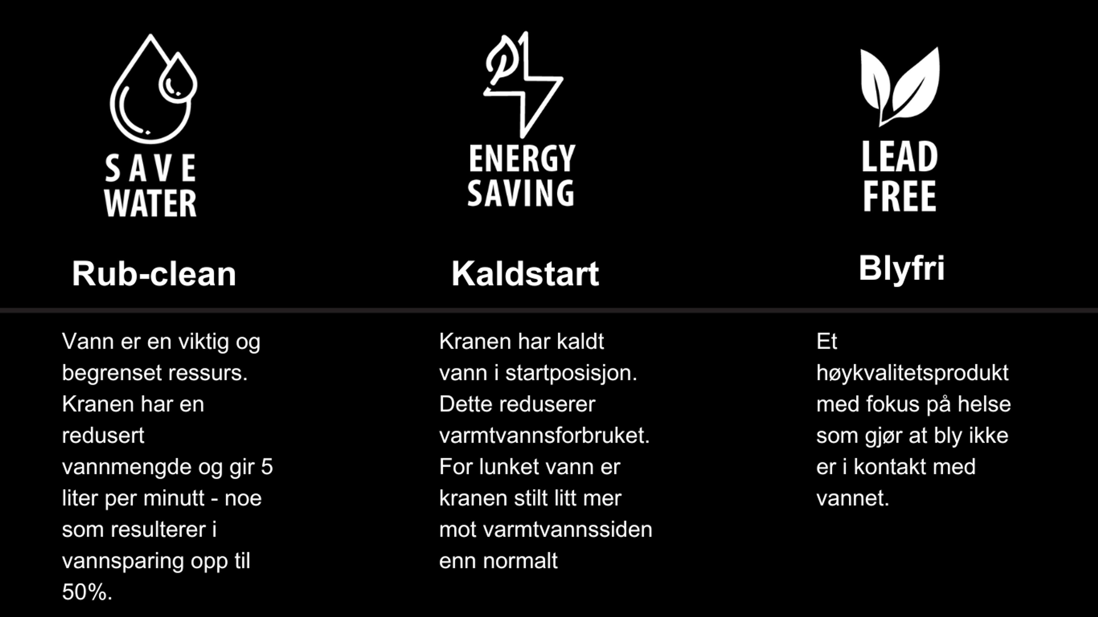 Oversikt over Newform-funksjonene Rub-clean, kaldstart og blyfri utførelse.