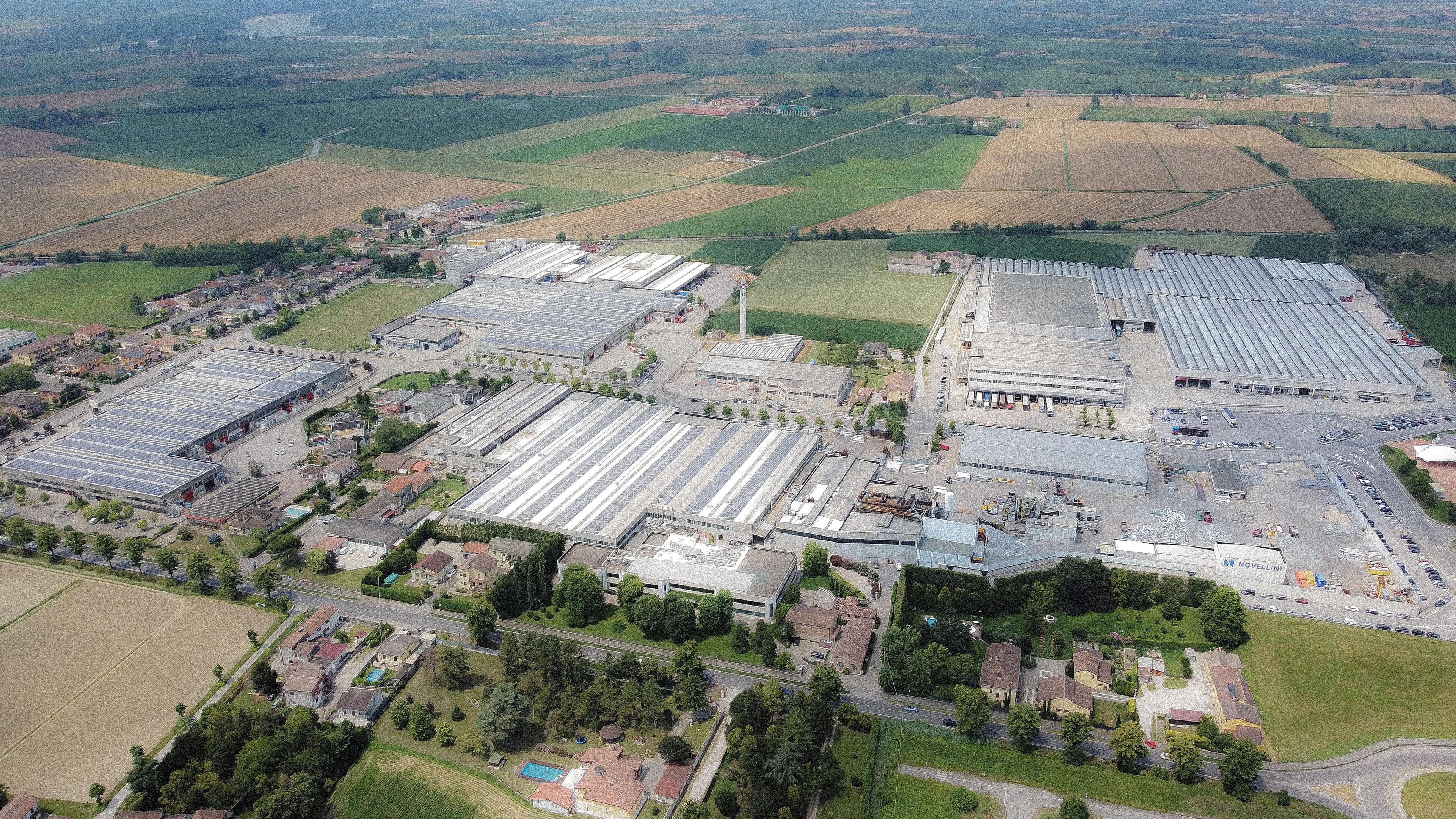 Dronebilde fra fabrikken i Mantova