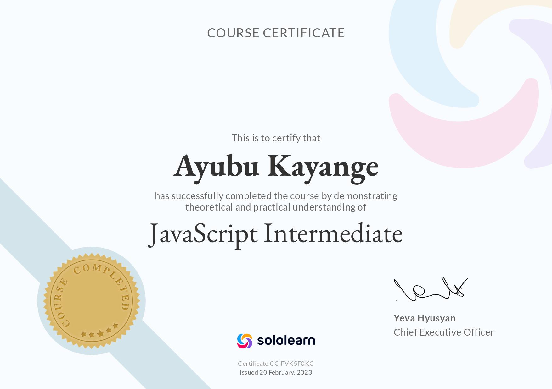 JavaScript Intermediate