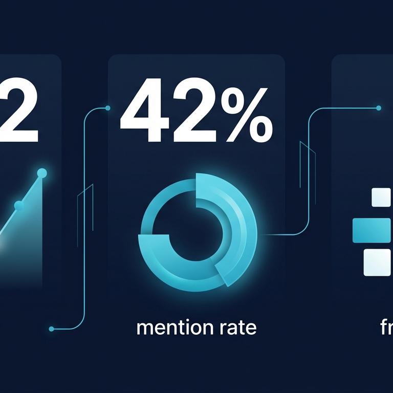 Sheltron 6 ay metrik infografik: 142 yayın, %42 mention rate, 6 free tool özet rakamları