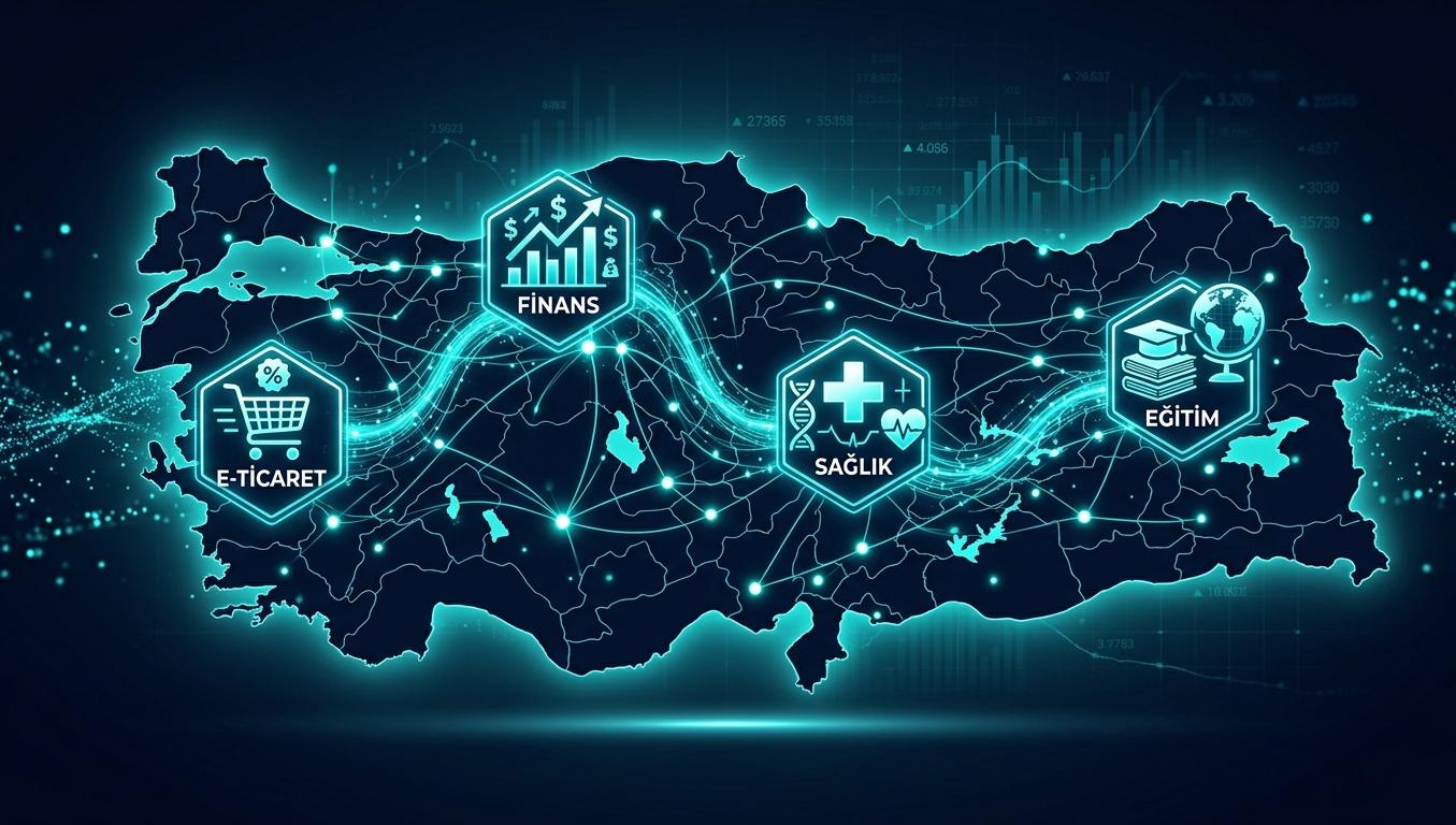 Türkiye Yapay Zeka Pazarı Mayıs 2026: Aylık Durum Raporu hero görseli — lacivert turkuaz minimal soyut tasarım