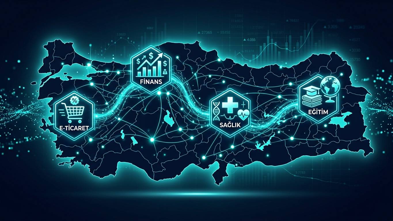 Türkiye Yapay Zeka Pazarı Mayıs 2026: Aylık Durum Raporu hero görseli — lacivert turkuaz minimal soyut tasarım