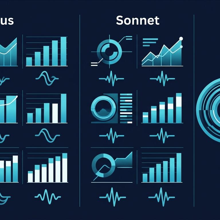 Claude metrik infografik: 47% Opus, 29% Sonnet, 4 platform karşılaştırma halka