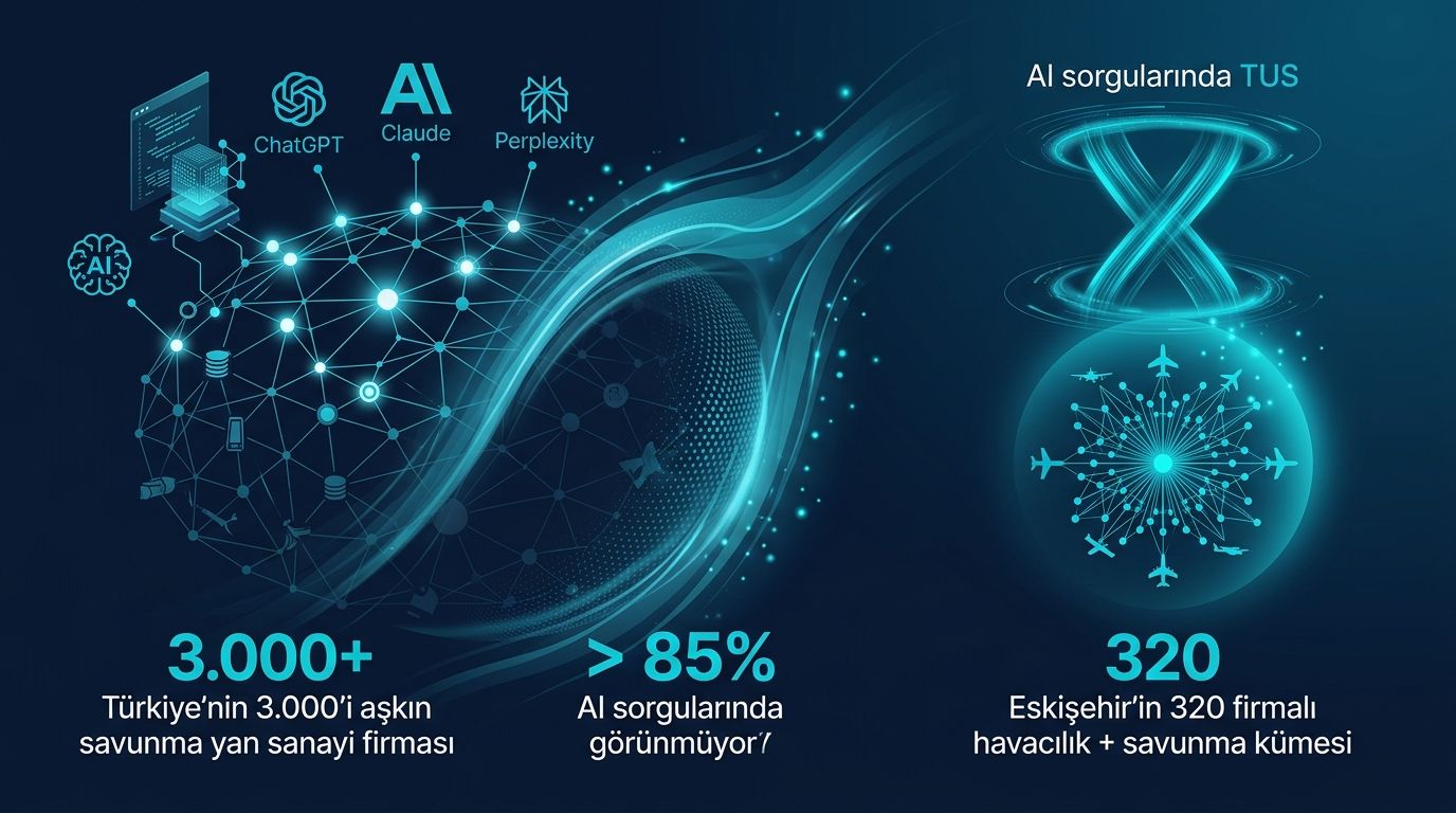 Eskişehir Savunma Sanayi ve Makine Firmaları için AI Görünürlük 2026 infografik