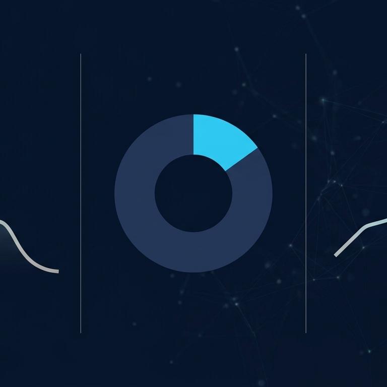 3 panel istatistik infografik: sol %76→%17 overlap düşüş eğrisi, orta %15 cited donut, sağ +%41 visibility yükselen trend.
