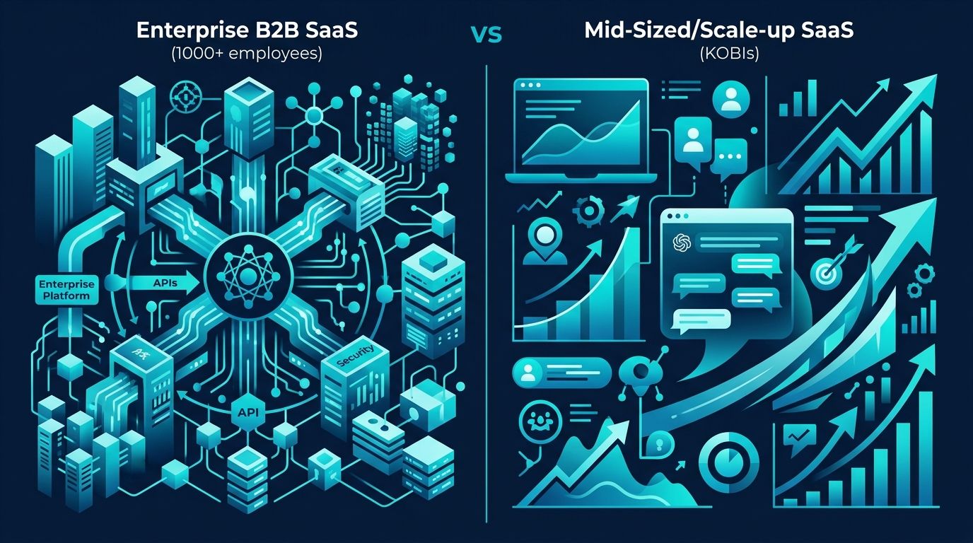 Enterprise SaaS AI Görünürlük: 1000+ Çalışan B2B SaaS Stratejisi 2026 infografik