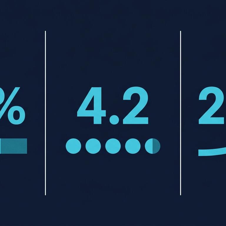 Türkçe long-tail sorgu performans verisi infografik: 3 büyük metrik — %73 sorgu long-tail, 4.2 kelime ortalama, 2.8x conversion. Her metriğin altında destekleyici grafik (bar, halka, eğri). Lacivert arka plan + turkuaz mavi vurgu.