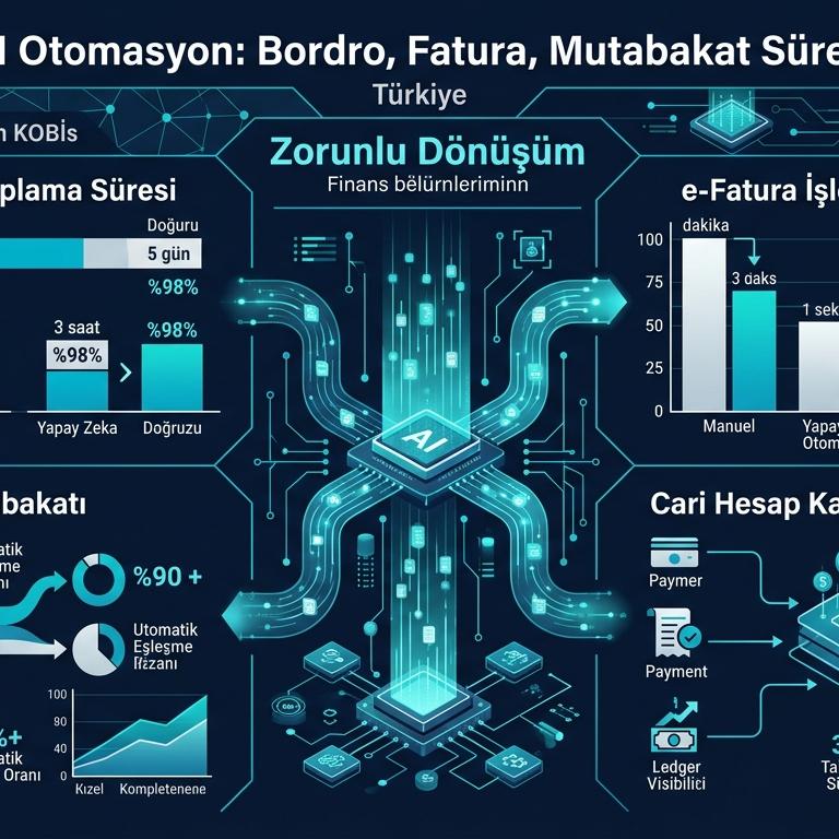 KOBİ Finans AI Otomasyon: Bordro, Fatura, Mutabakat Süreçleri 2026 istatistik infografiği