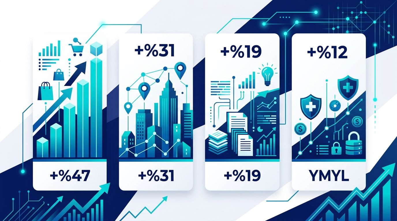 MUM 4.0 öncesi vs sonrası SERP volatilite — e-ticaret, yerel, informational karşılaştırma