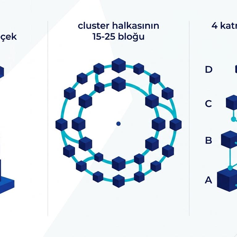 Pillar Cluster İçerik Mimarisi: Türkçe Site için - özet infografik