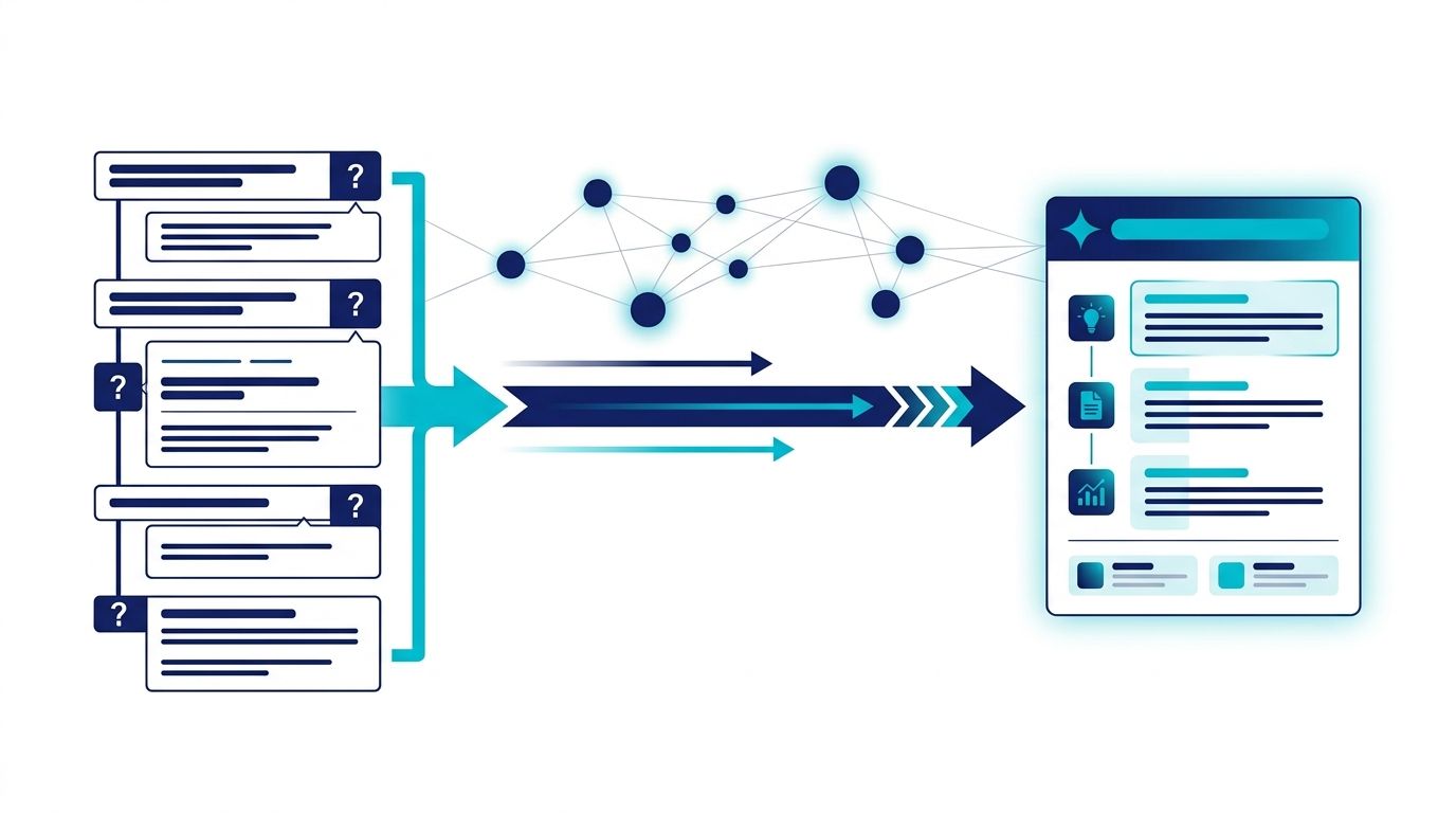 FAQPage'den AI Overviews snippet'e akış infografik görseli