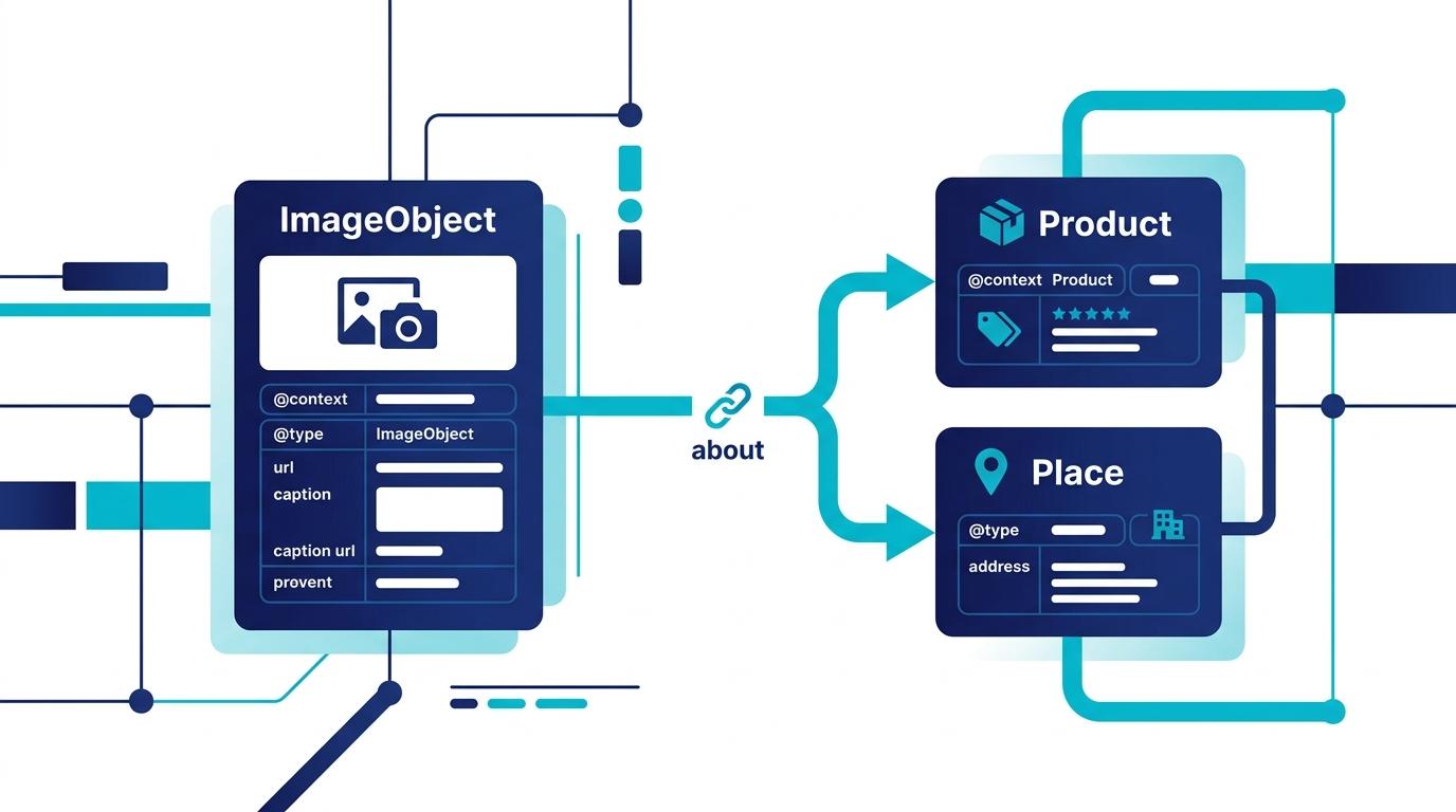 Schema.org ImageObject + about alanı entity bağlantısı yapısal şema