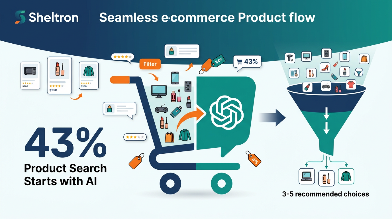 E-ticaret AI arama görünürlüğü — tüketicilerin %43'ü ürün araştırmasına ChatGPT ile başlıyor